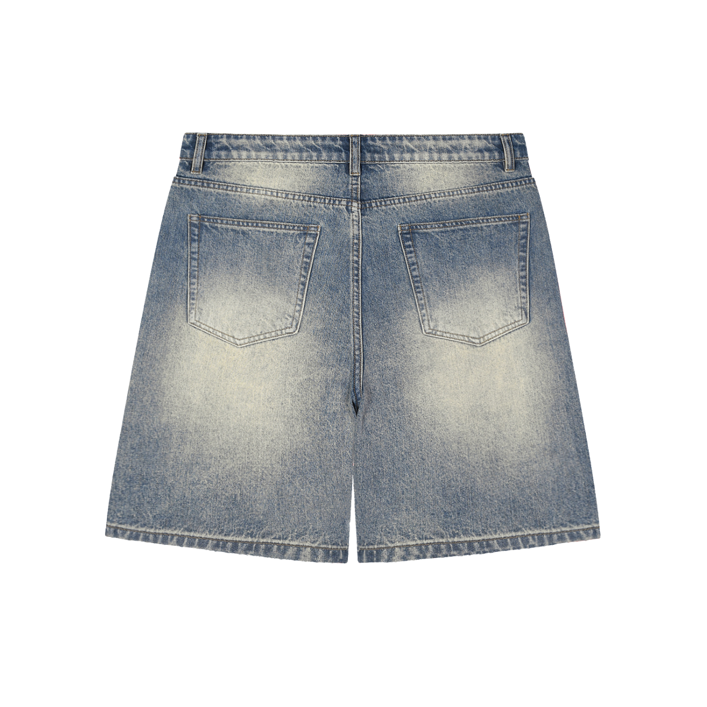 Vintage Signature Faded Distressed Baggy Denim Shorts
