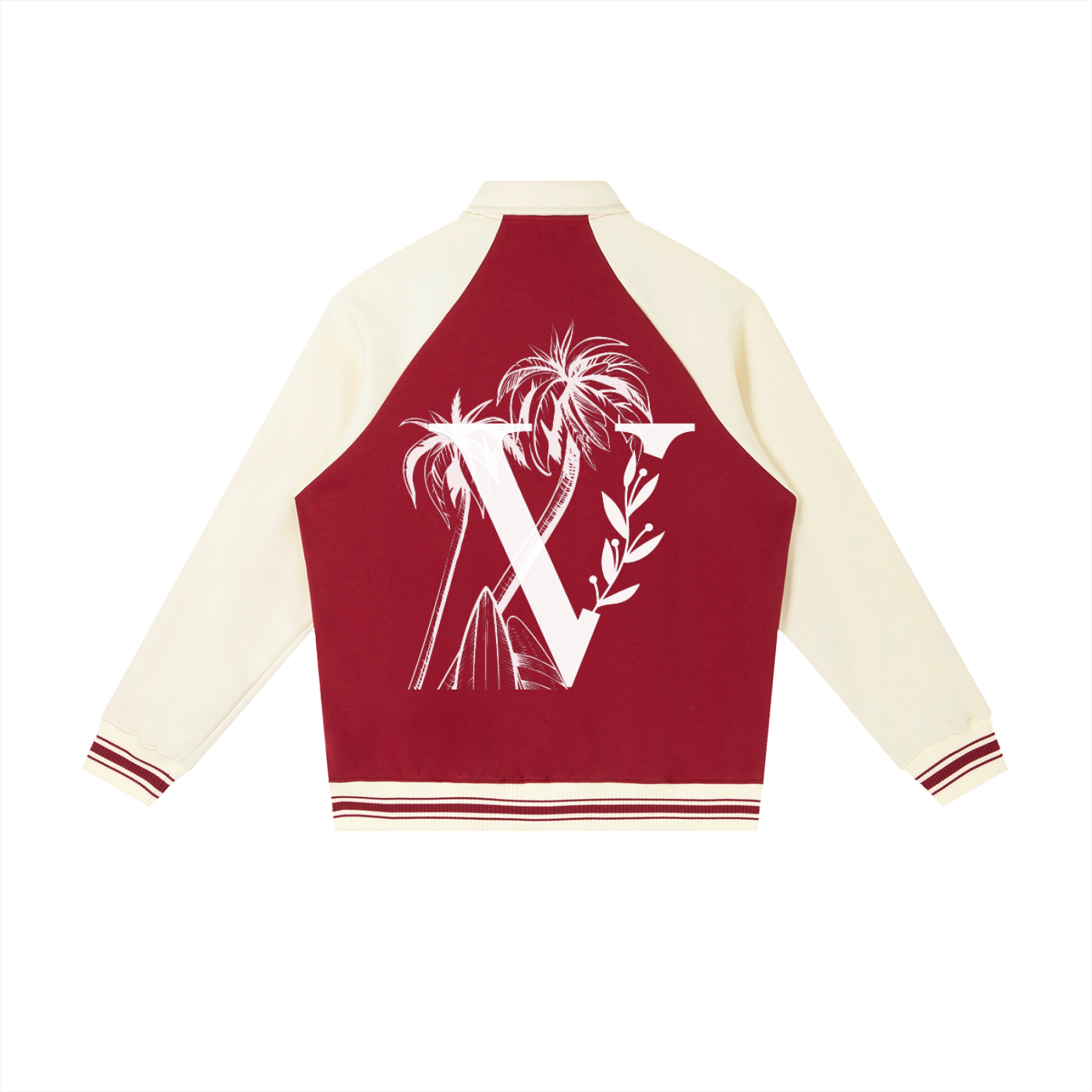 Contrast Raglan Sleeve Baseball Jacket