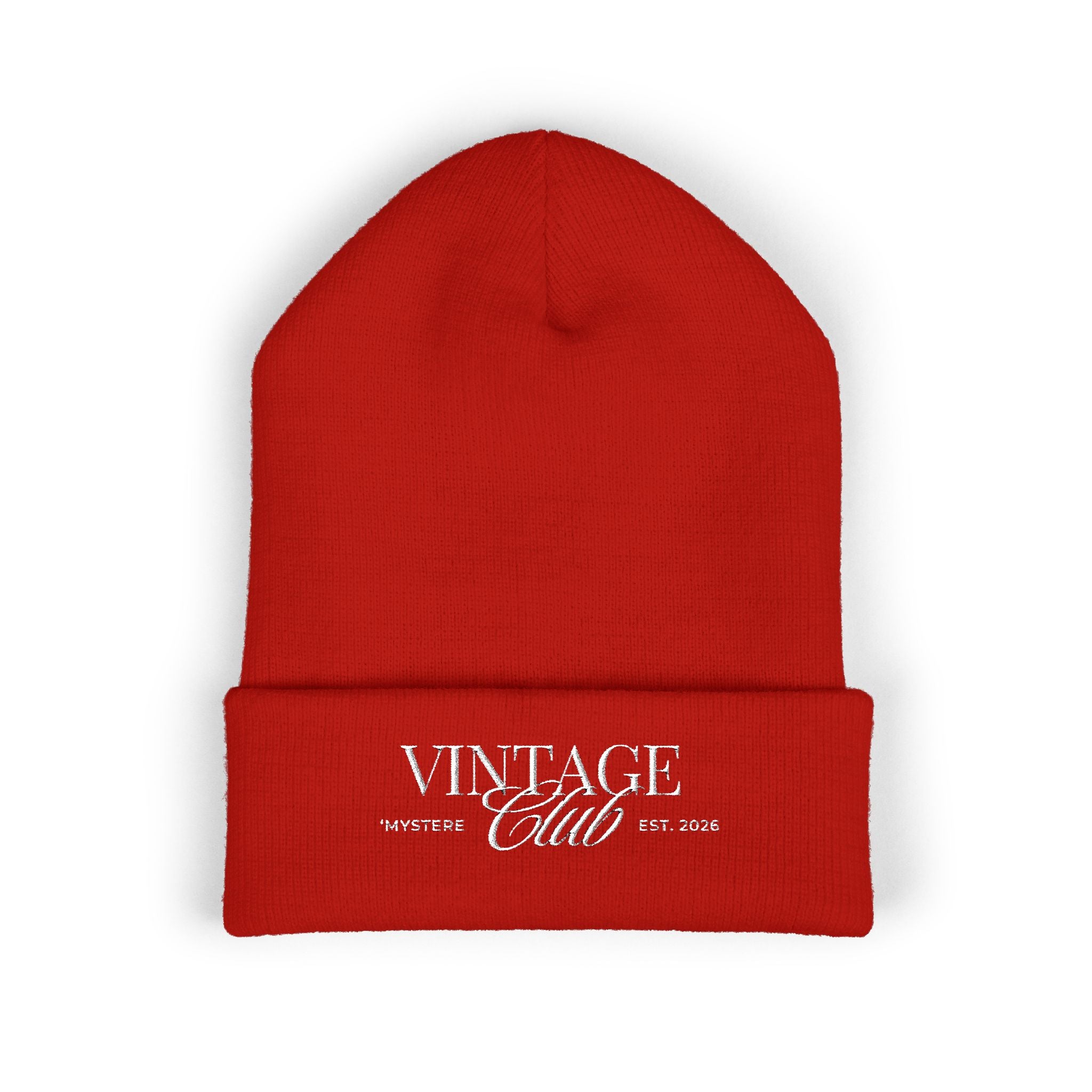 Vintage Club Embroidered Cuffed Beanie