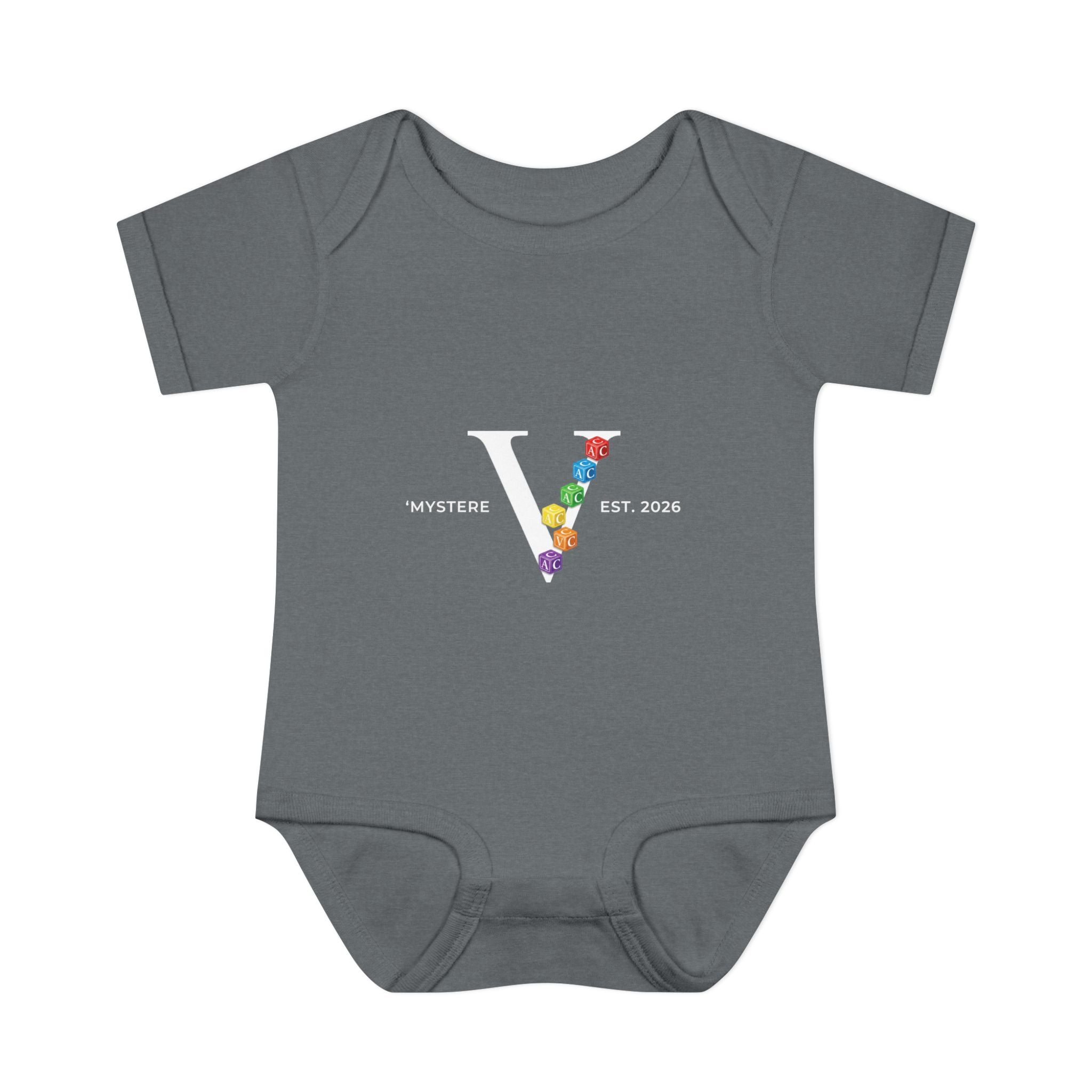 Infant Bodysuit — Colorful Floral 'V' Monogram (Mystere Est. 2026)