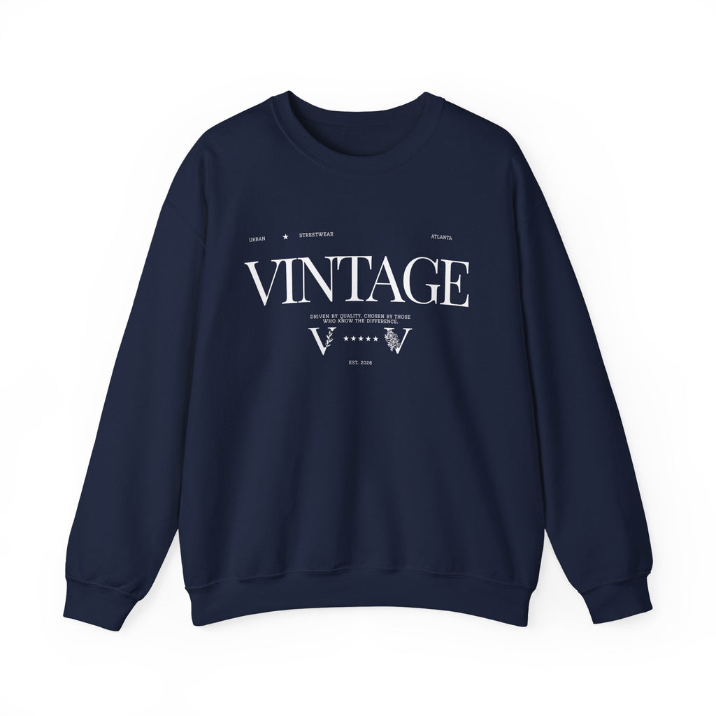 Vintage Crewneck Sweatshirt — Retro 'VINTAGE' Graphic Pullover