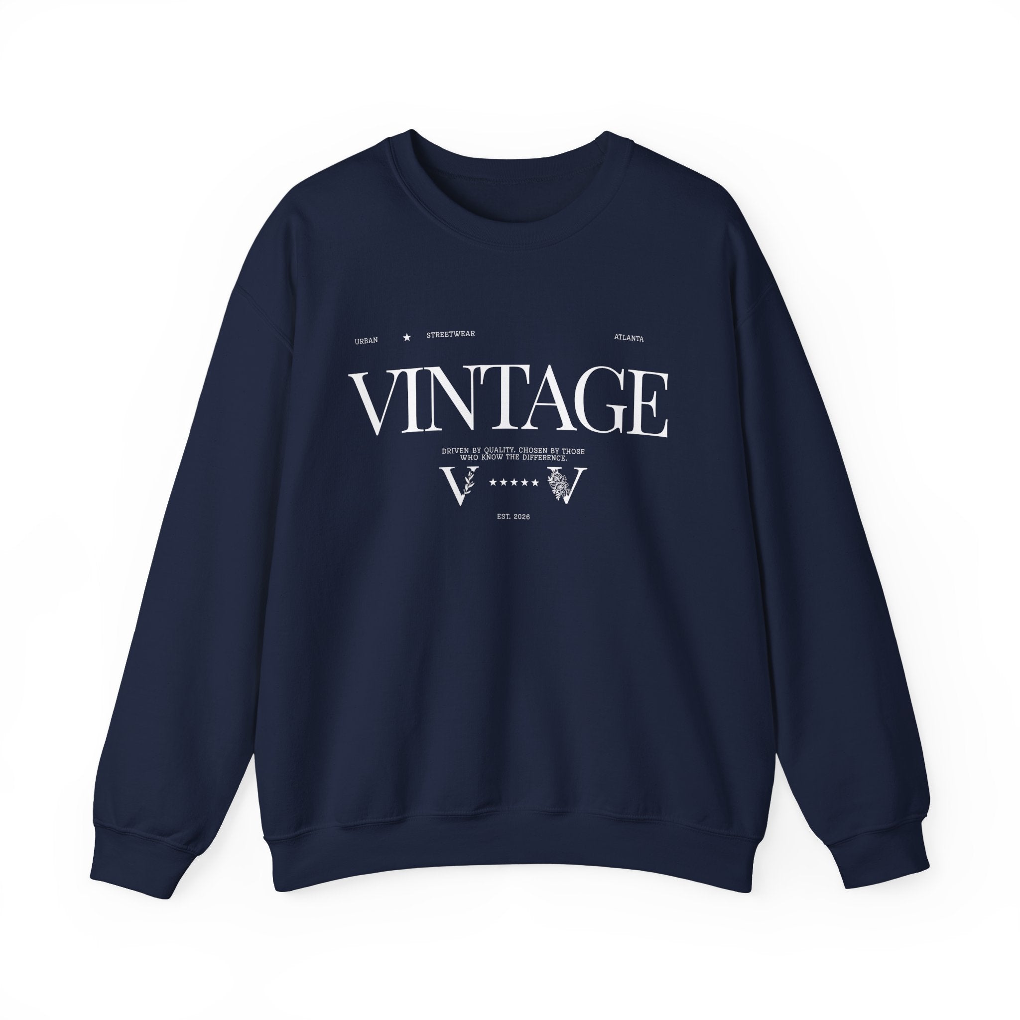 Vintage Crewneck Sweatshirt — Retro 'VINTAGE' Graphic Pullover