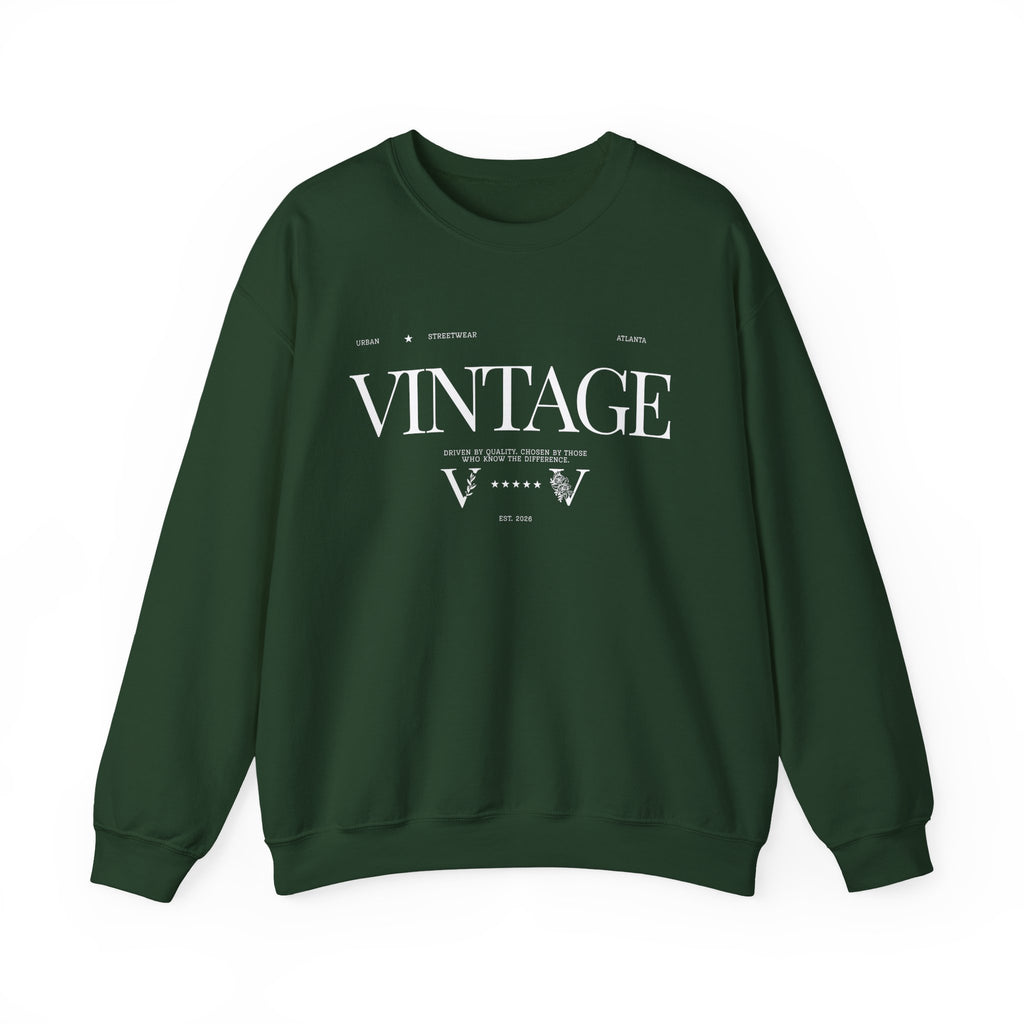 Vintage Crewneck Sweatshirt — Retro 'VINTAGE' Graphic Pullover