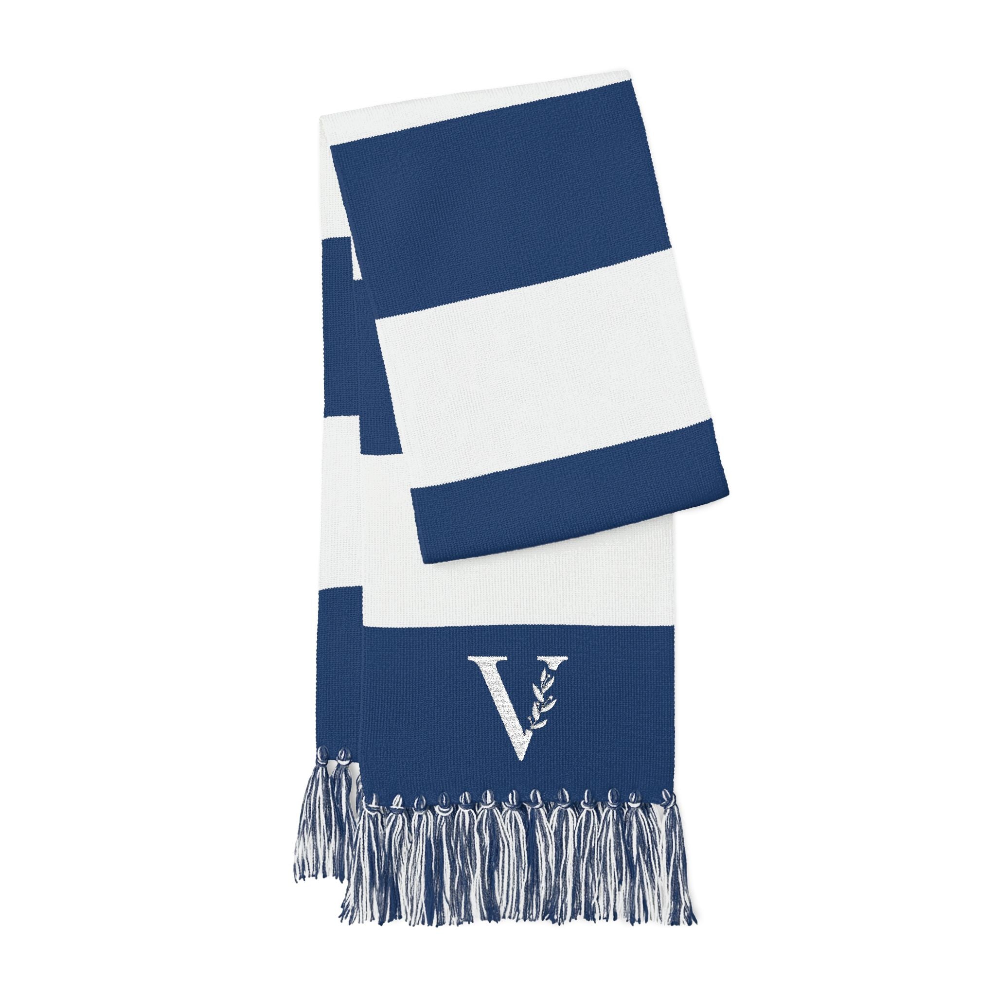 Vintagex Striped Embroidered Spectator Scarf