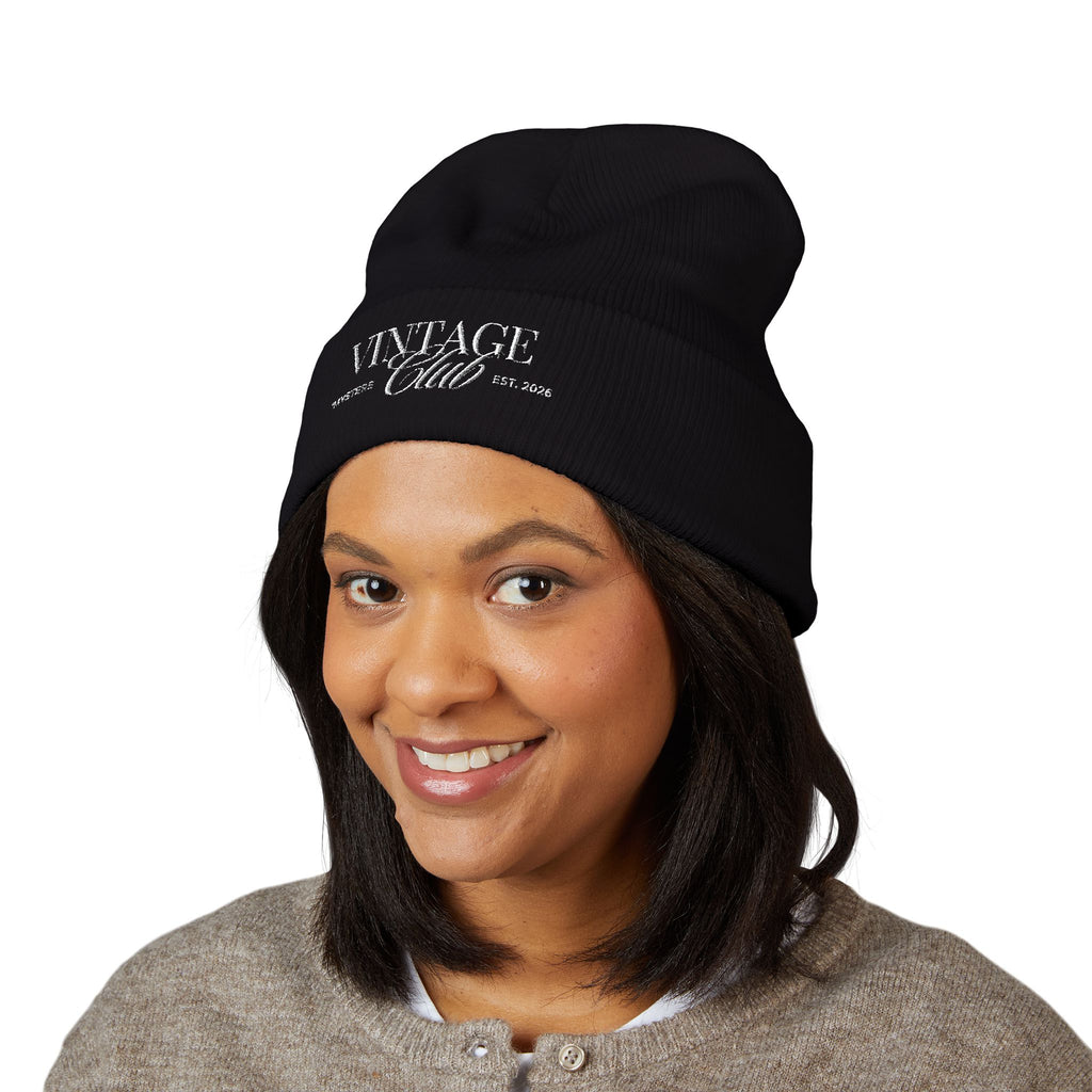 Vintage Club Embroidered Cuffed Beanie