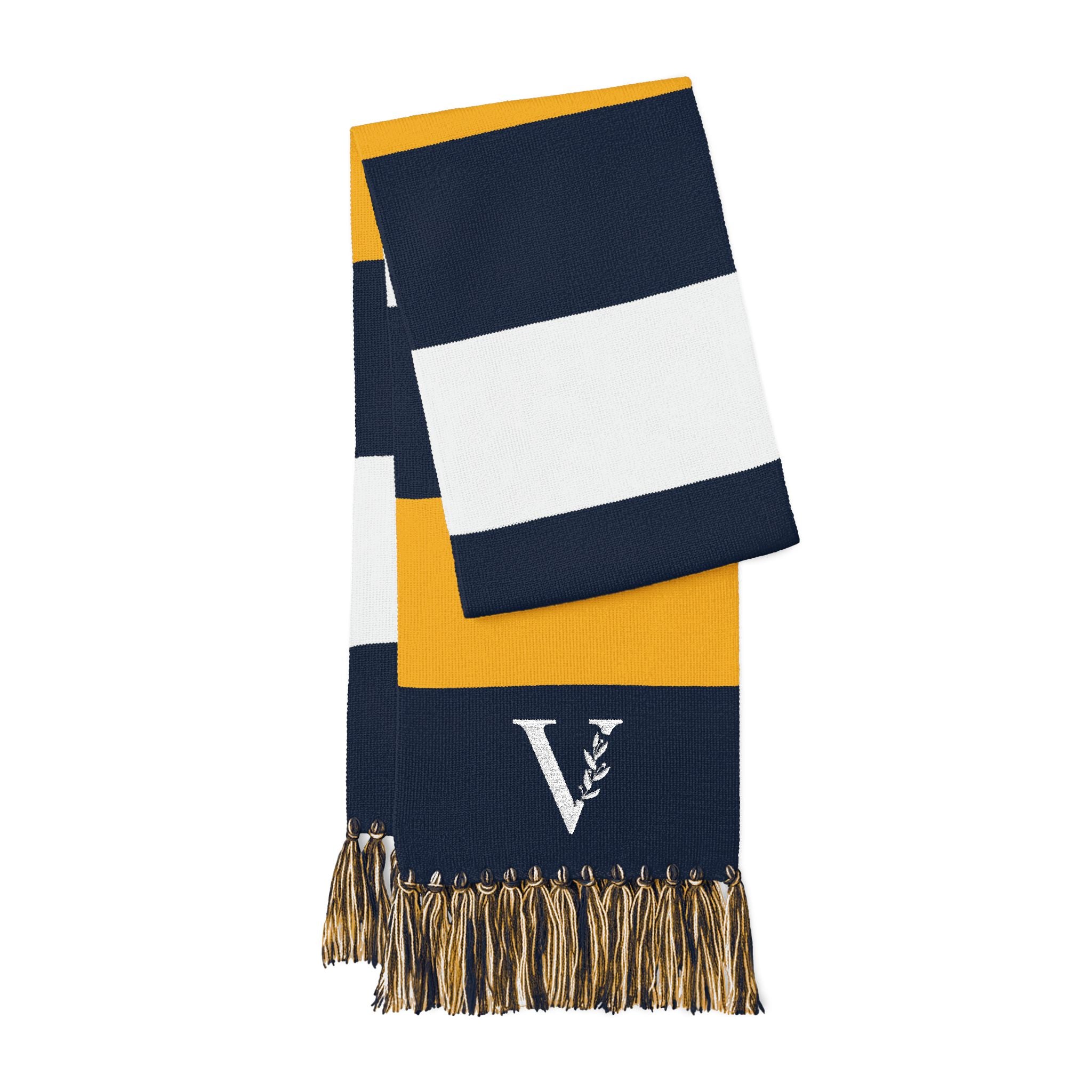 Vintagex Striped Embroidered Spectator Scarf