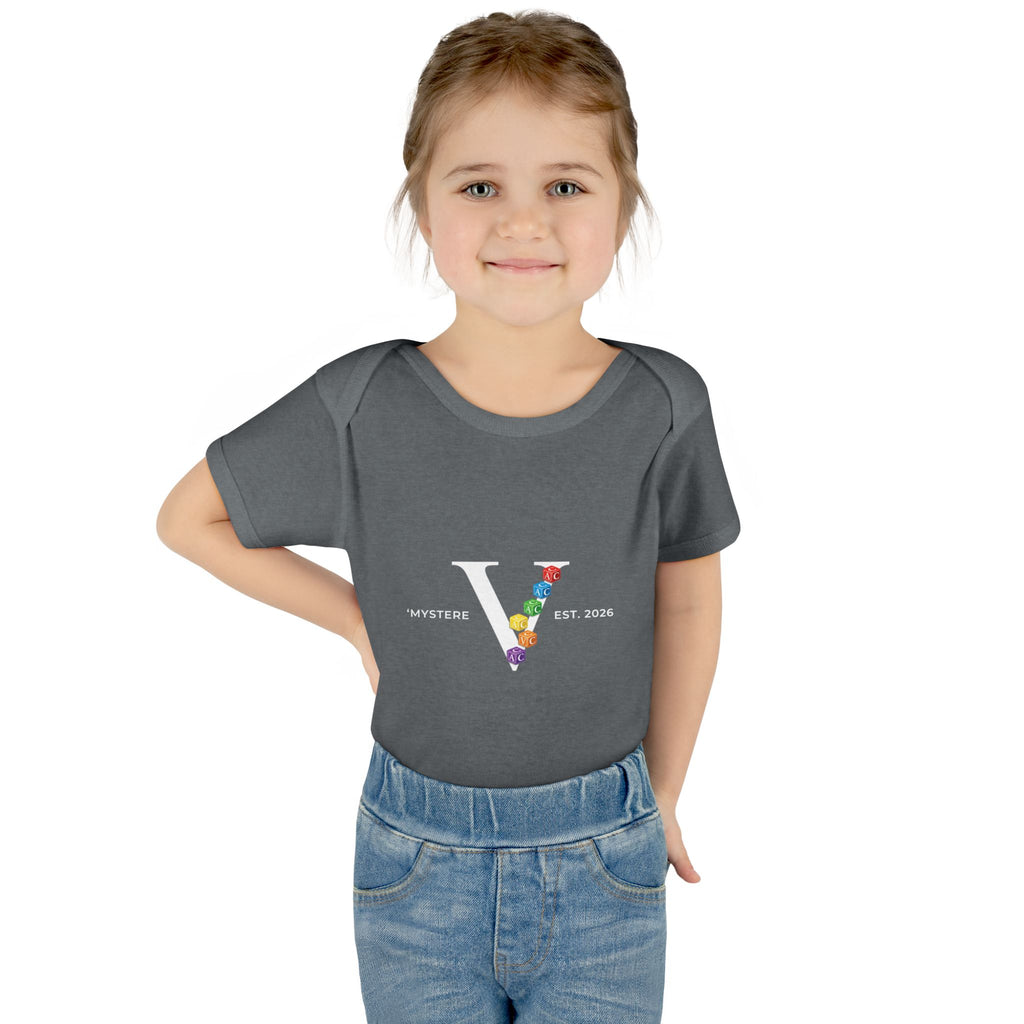 Infant Bodysuit — Colorful Floral 'V' Monogram (Mystere Est. 2026)