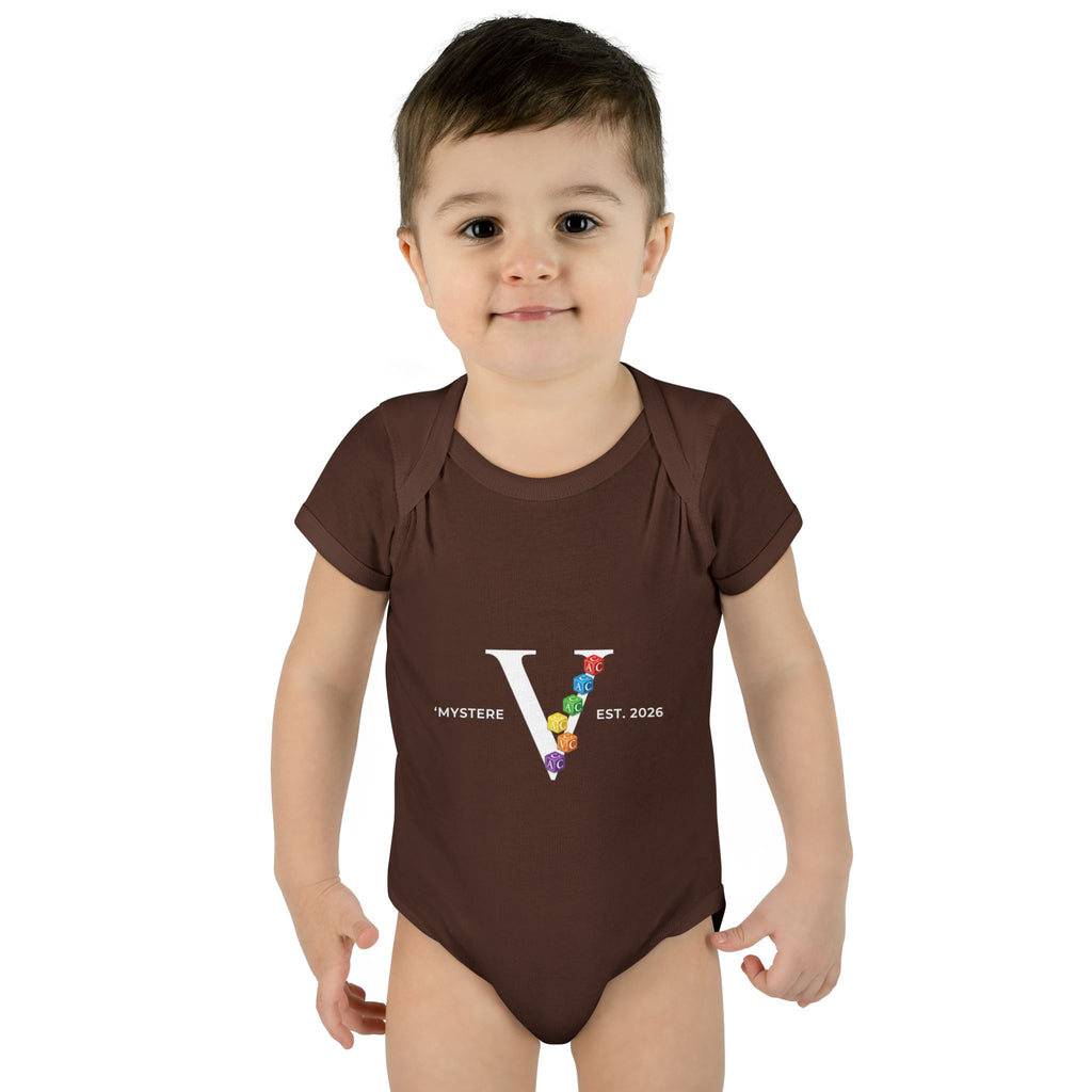 Infant Bodysuit — Colorful Floral 'V' Monogram (Mystere Est. 2026)