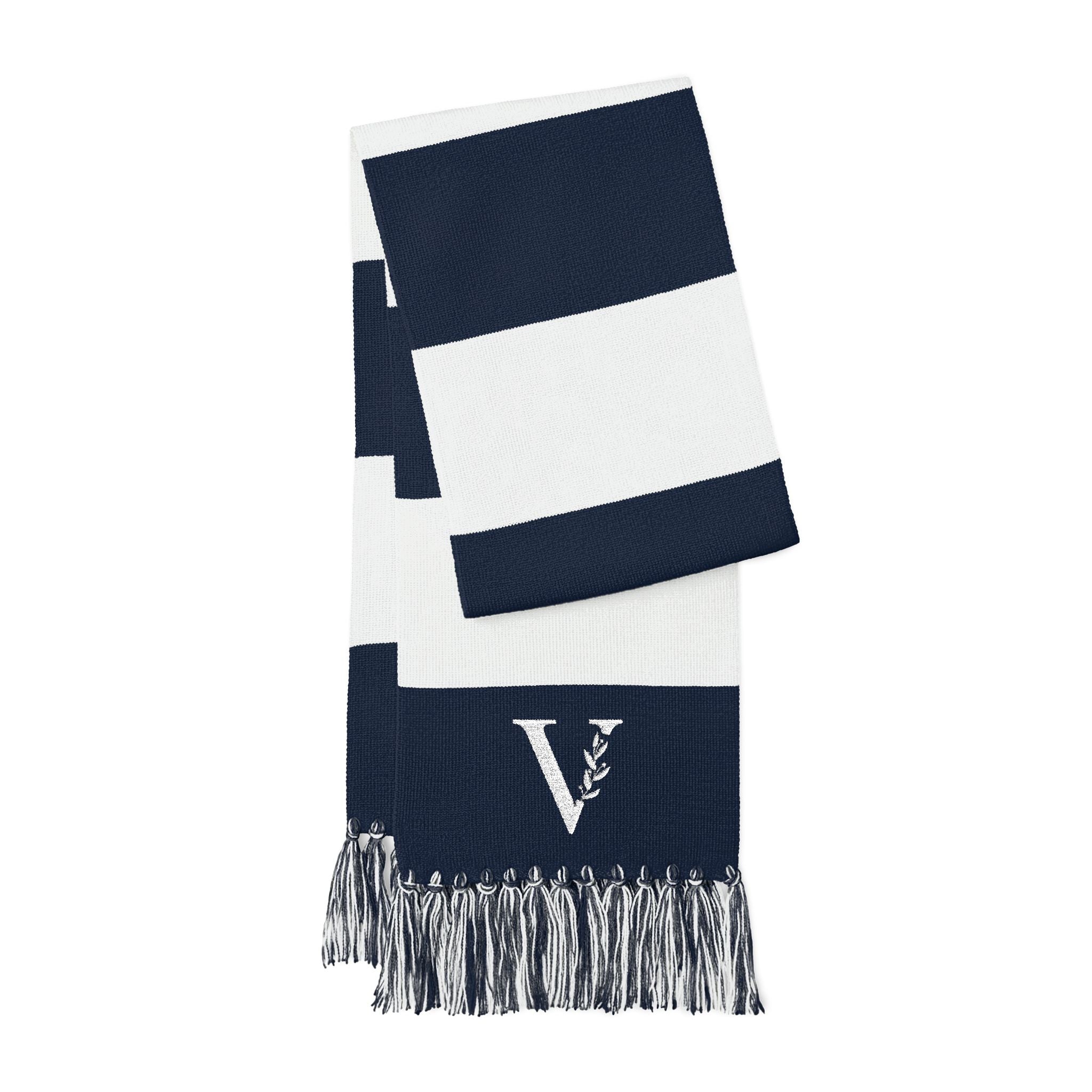 Vintagex Striped Embroidered Spectator Scarf