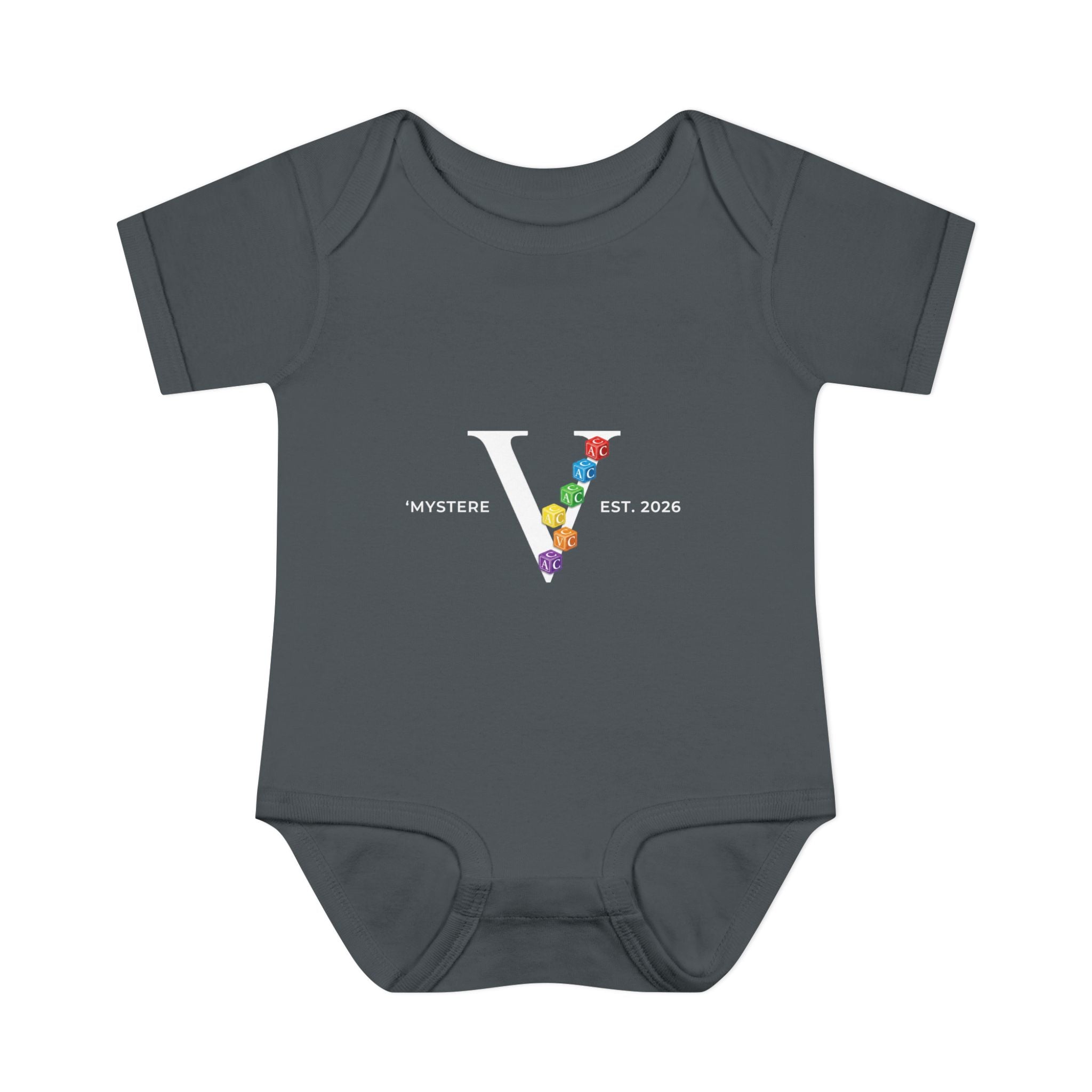 Infant Bodysuit — Colorful Floral 'V' Monogram (Mystere Est. 2026)