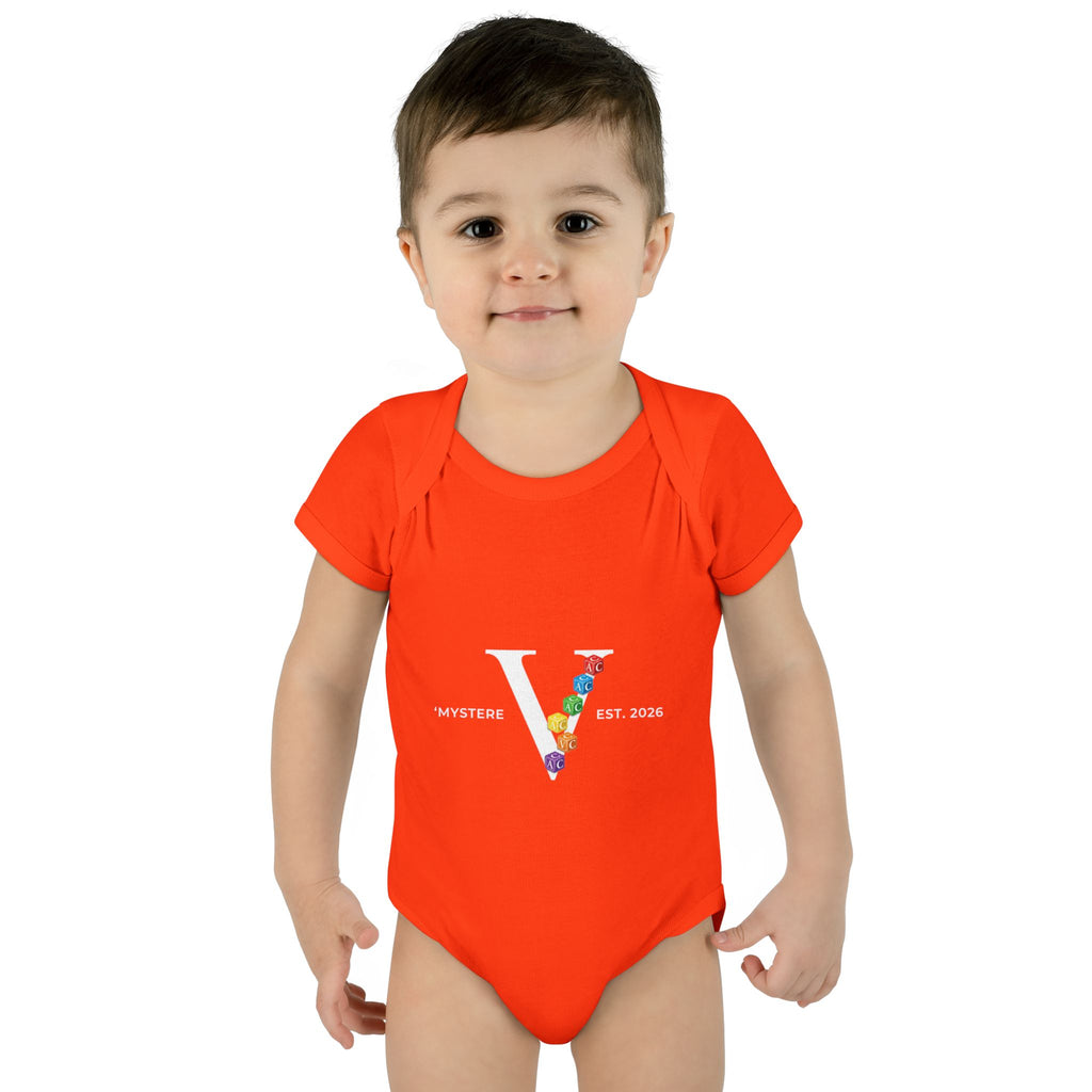 Infant Bodysuit — Colorful Floral 'V' Monogram (Mystere Est. 2026)