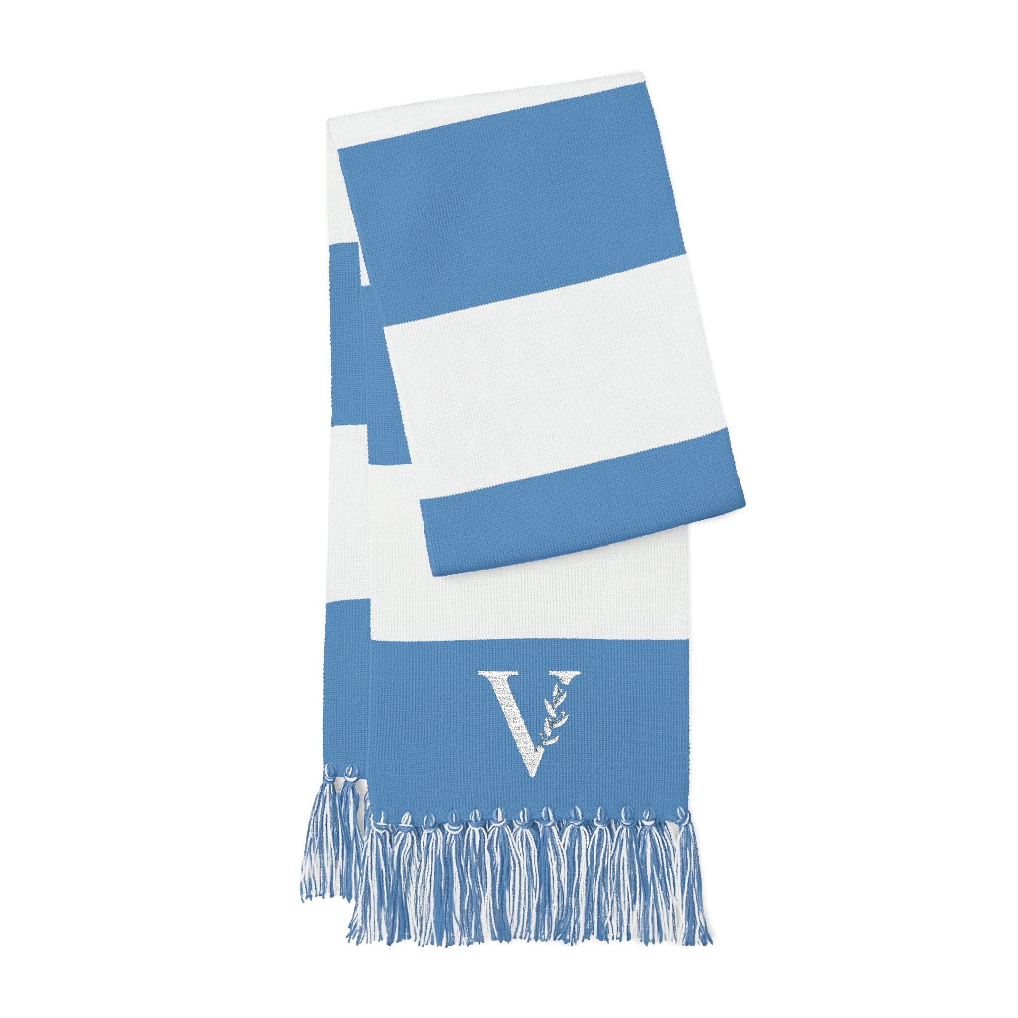 Vintagex Striped Embroidered Spectator Scarf