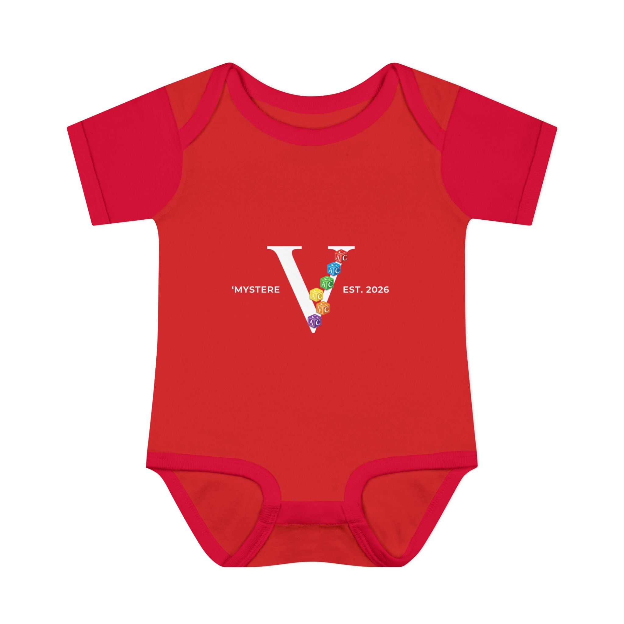 Infant Bodysuit — Colorful Floral 'V' Monogram (Mystere Est. 2026)