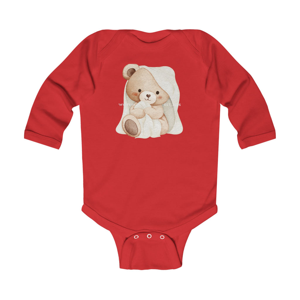 Infant Bodysuit - Cute Teddy Bear Long Sleeve Baby Onesie