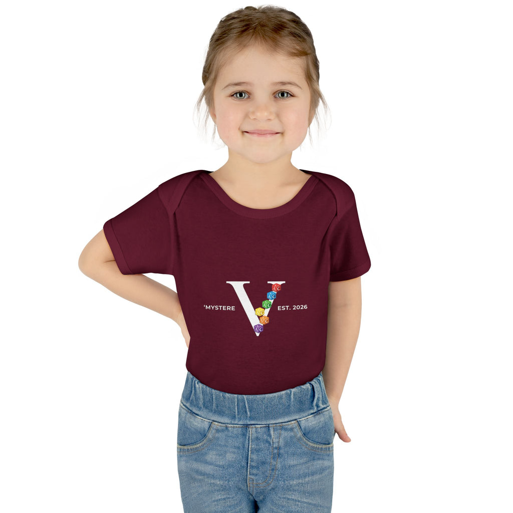 Infant Bodysuit — Colorful Floral 'V' Monogram (Mystere Est. 2026)