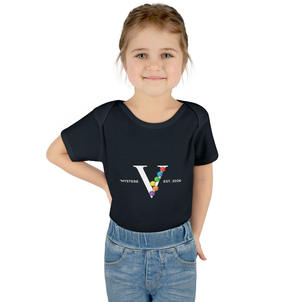 Infant Bodysuit — Colorful Floral 'V' Monogram (Mystere Est. 2026)