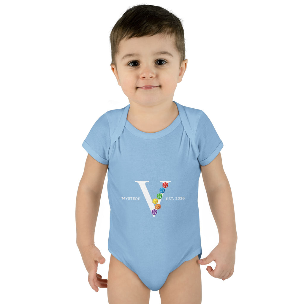 Infant Bodysuit — Colorful Floral 'V' Monogram (Mystere Est. 2026)