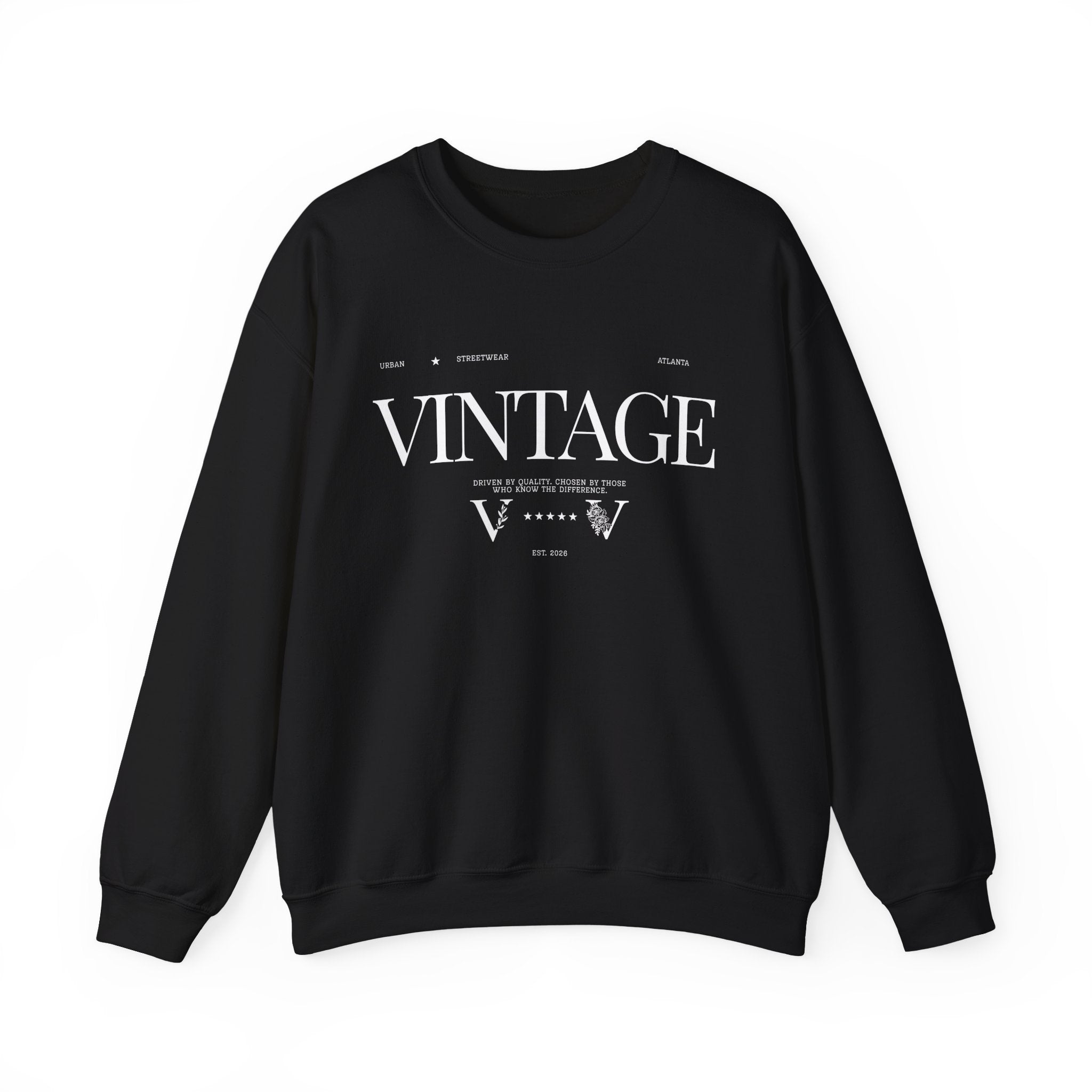 Vintage Crewneck Sweatshirt — Retro 'VINTAGE' Graphic Pullover
