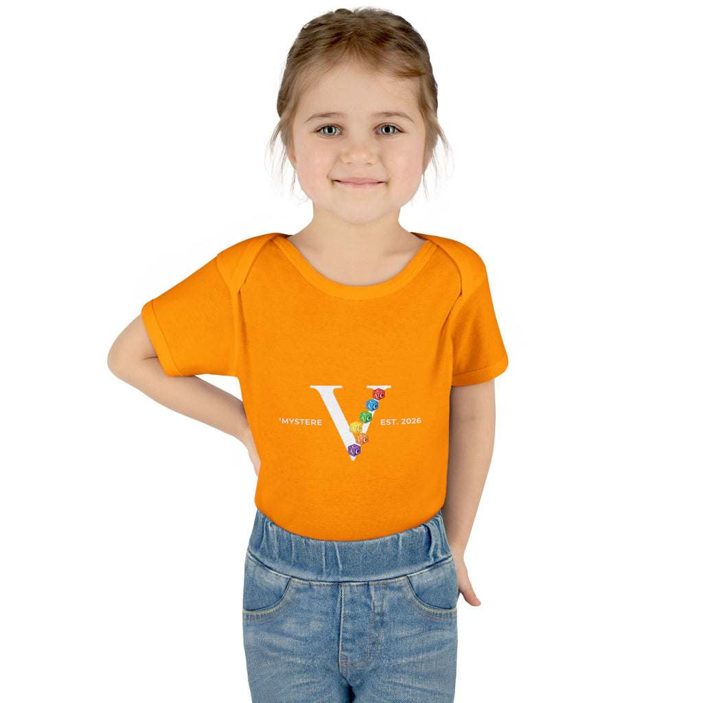 Infant Bodysuit — Colorful Floral 'V' Monogram (Mystere Est. 2026)