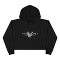 Vintage Girls V Logo Crop Top Hoodie — Retro Feminine Streetwear