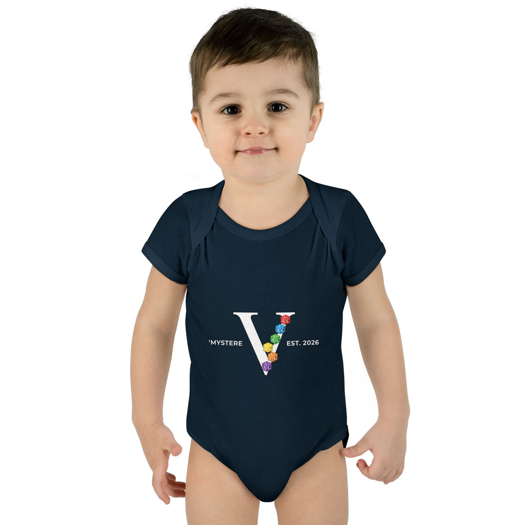 Infant Bodysuit — Colorful Floral 'V' Monogram (Mystere Est. 2026)