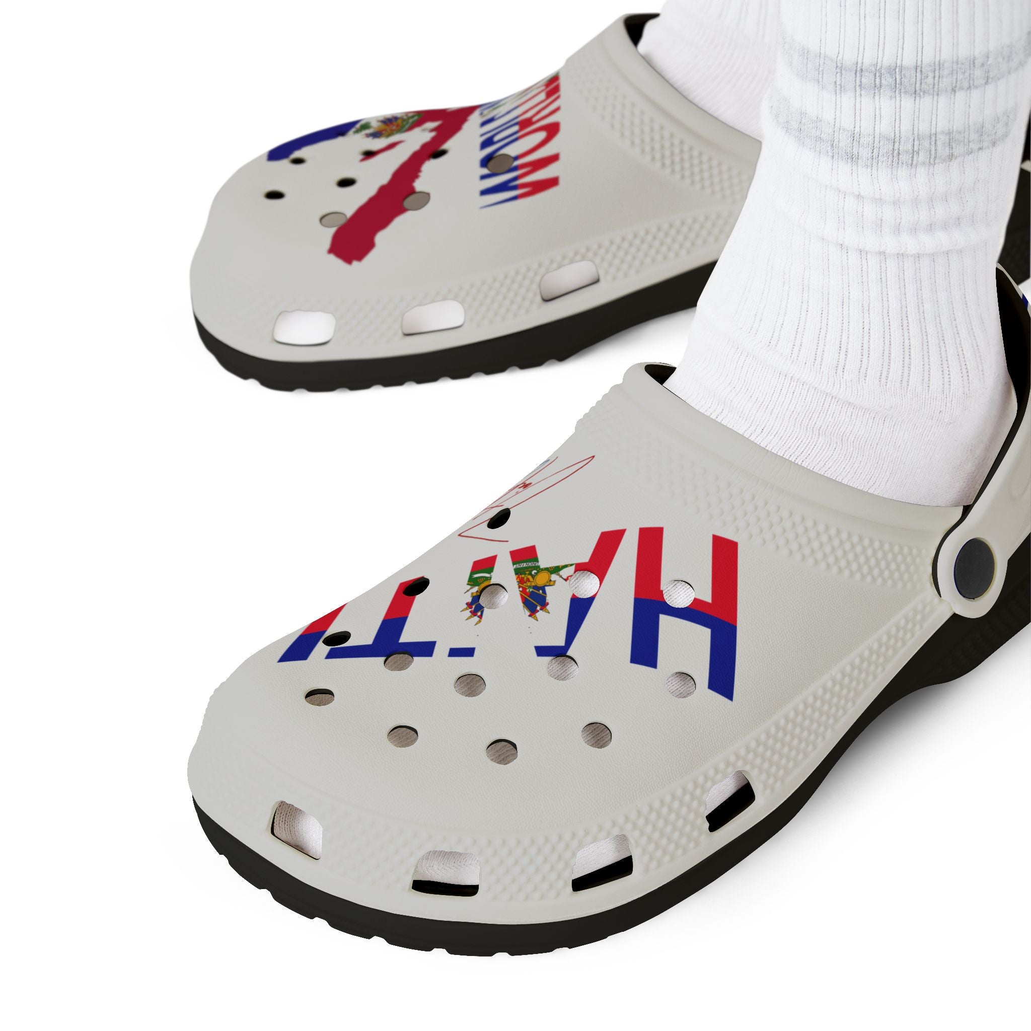 Vintage Signature Haiti Flag EVA Foam Clogs — World Cup 26 Inspired