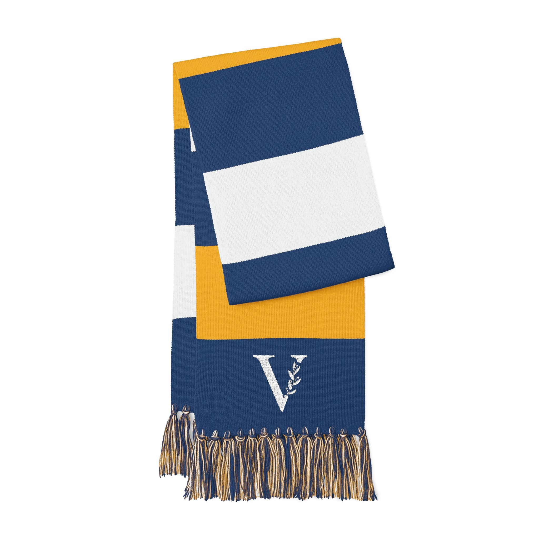 Vintagex Striped Embroidered Spectator Scarf