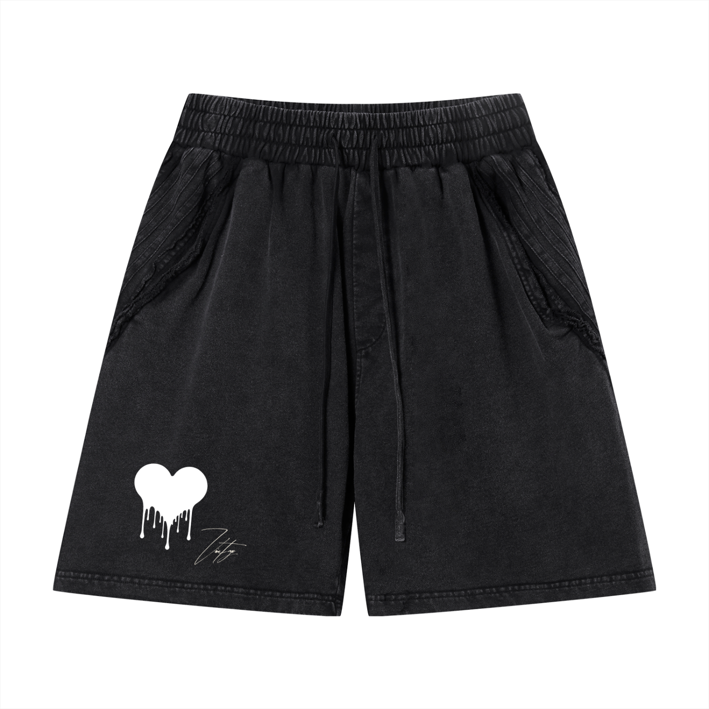 Unisex Vintage Wash Raw Edge Shorts