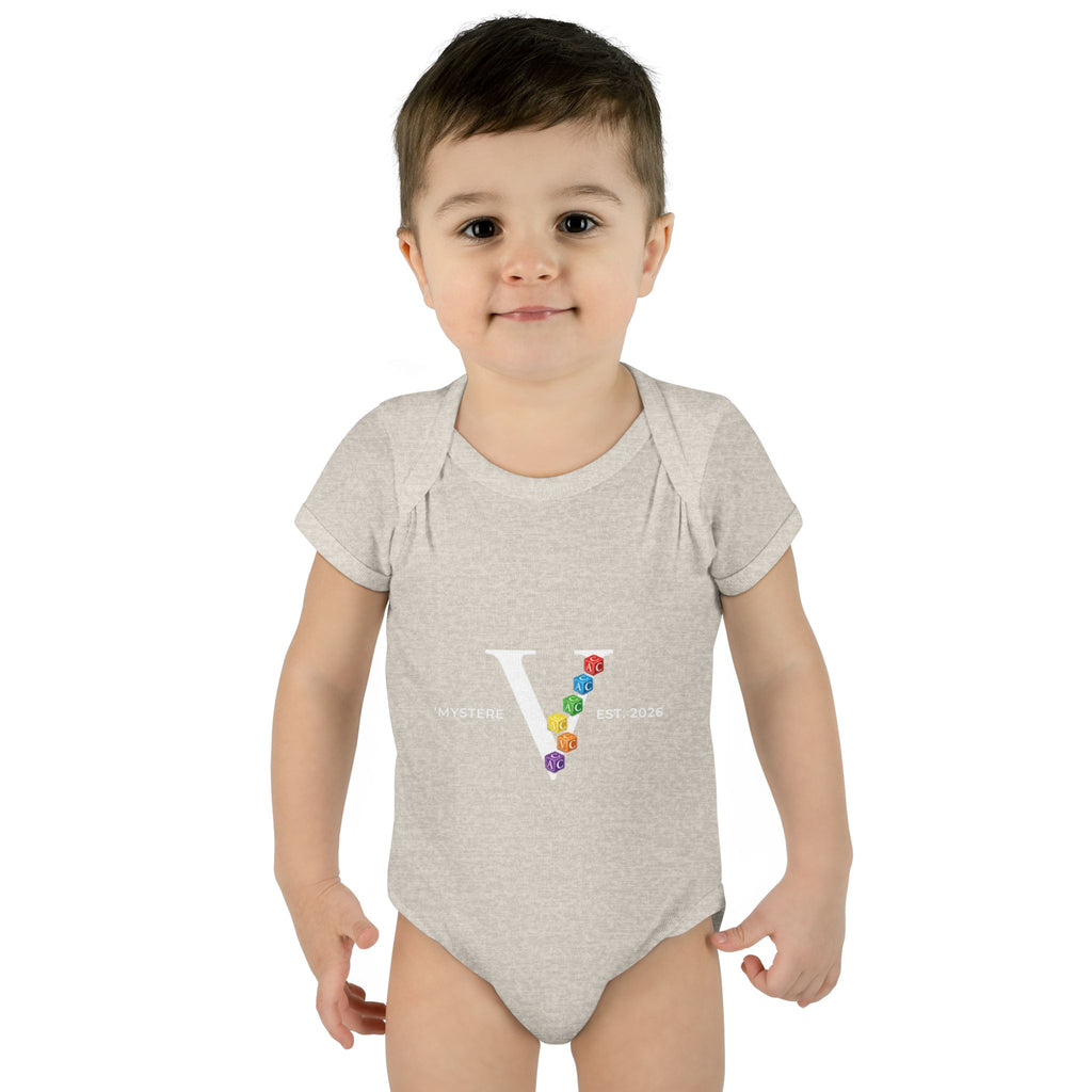 Infant Bodysuit — Colorful Floral 'V' Monogram (Mystere Est. 2026)