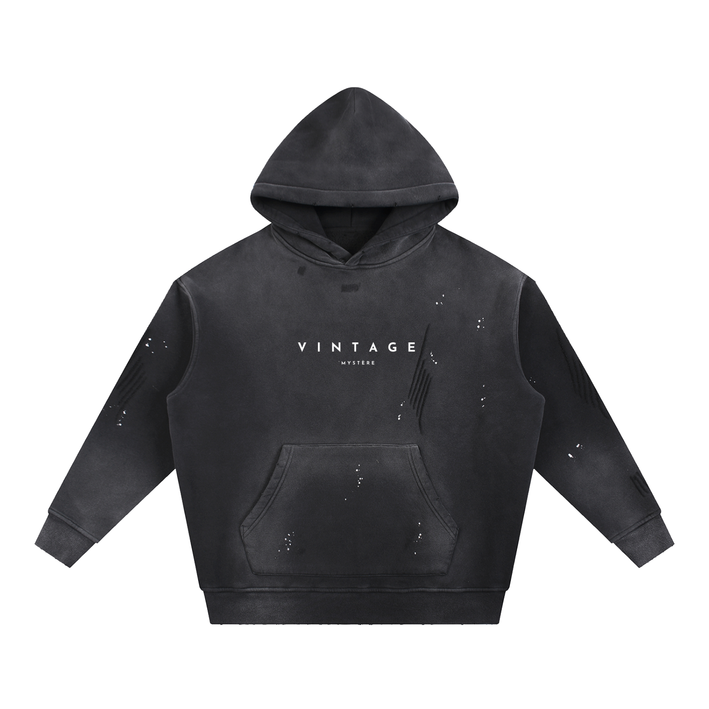 Vintage Washed Frayed Fleece Signature Hoodie