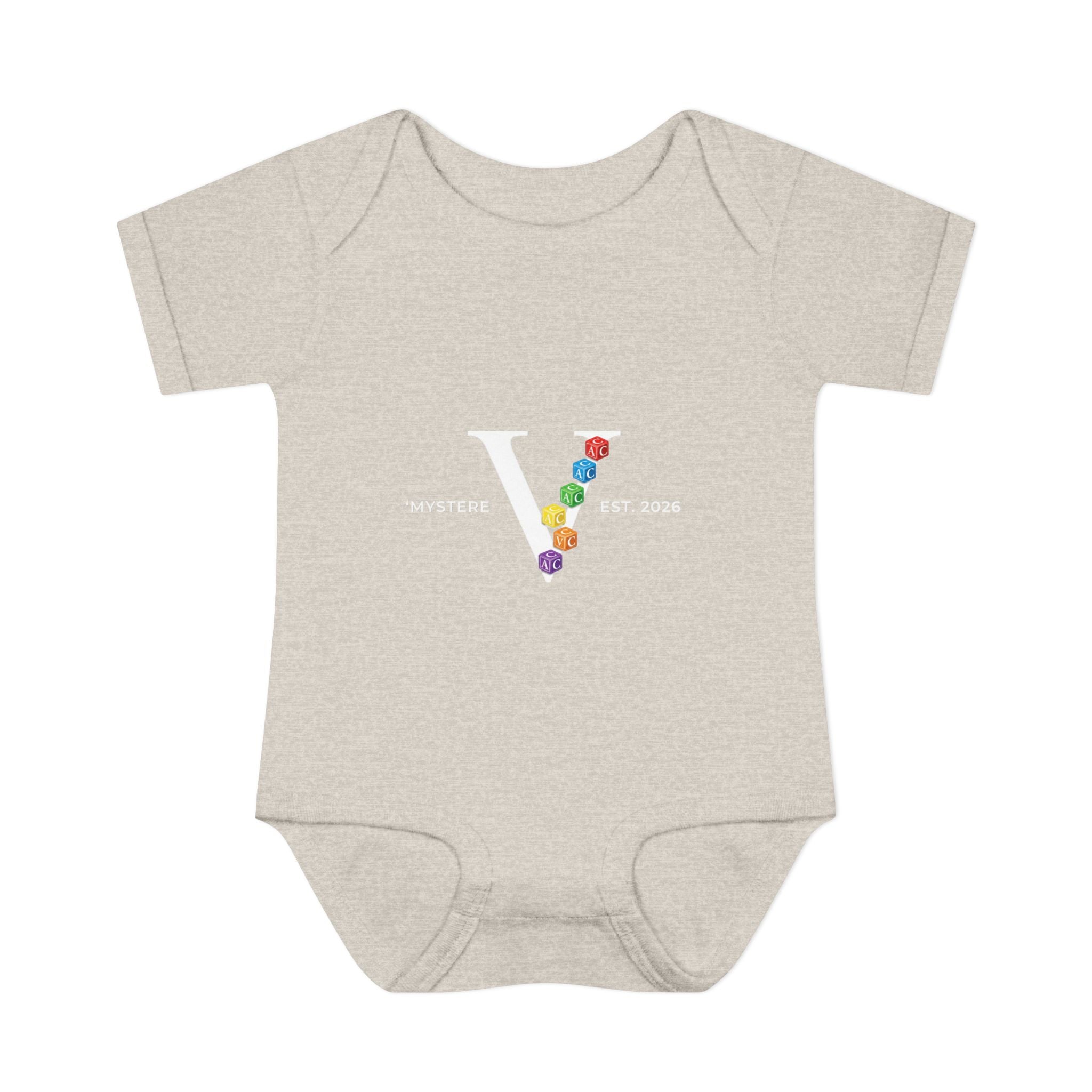 Infant Bodysuit — Colorful Floral 'V' Monogram (Mystere Est. 2026)