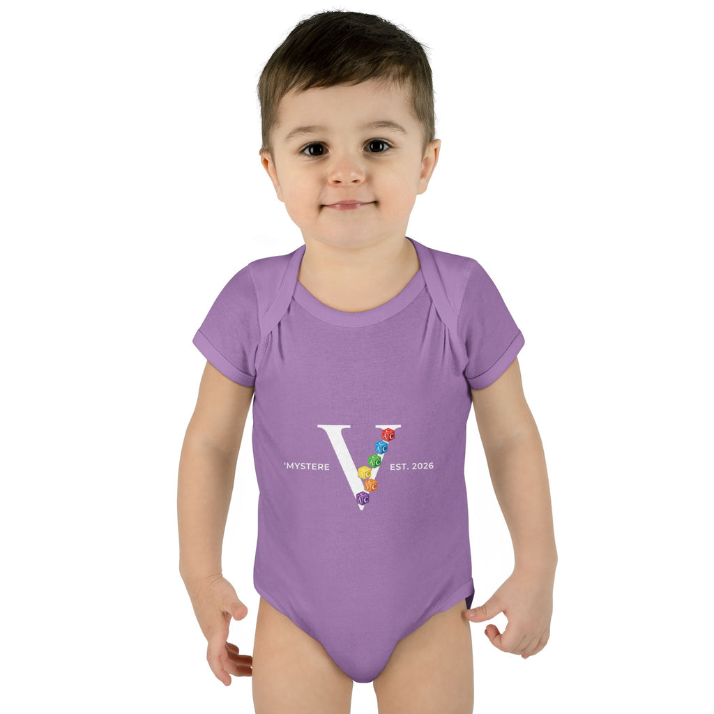 Infant Bodysuit — Colorful Floral 'V' Monogram (Mystere Est. 2026)