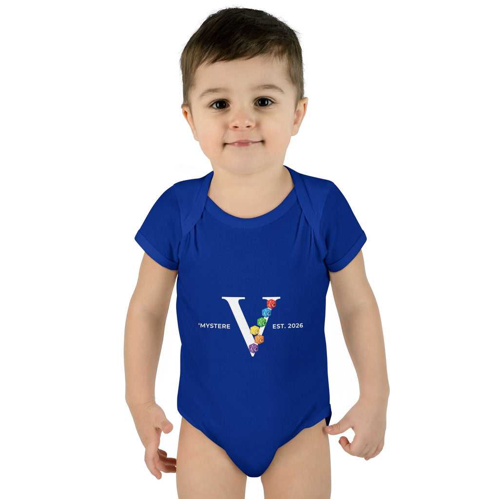 Infant Bodysuit — Colorful Floral 'V' Monogram (Mystere Est. 2026)