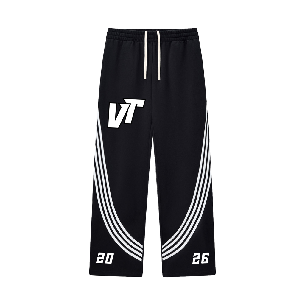Curved Stripe Straight Sweatpants