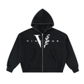Fleeced Full-Zip Boxy Hoodie