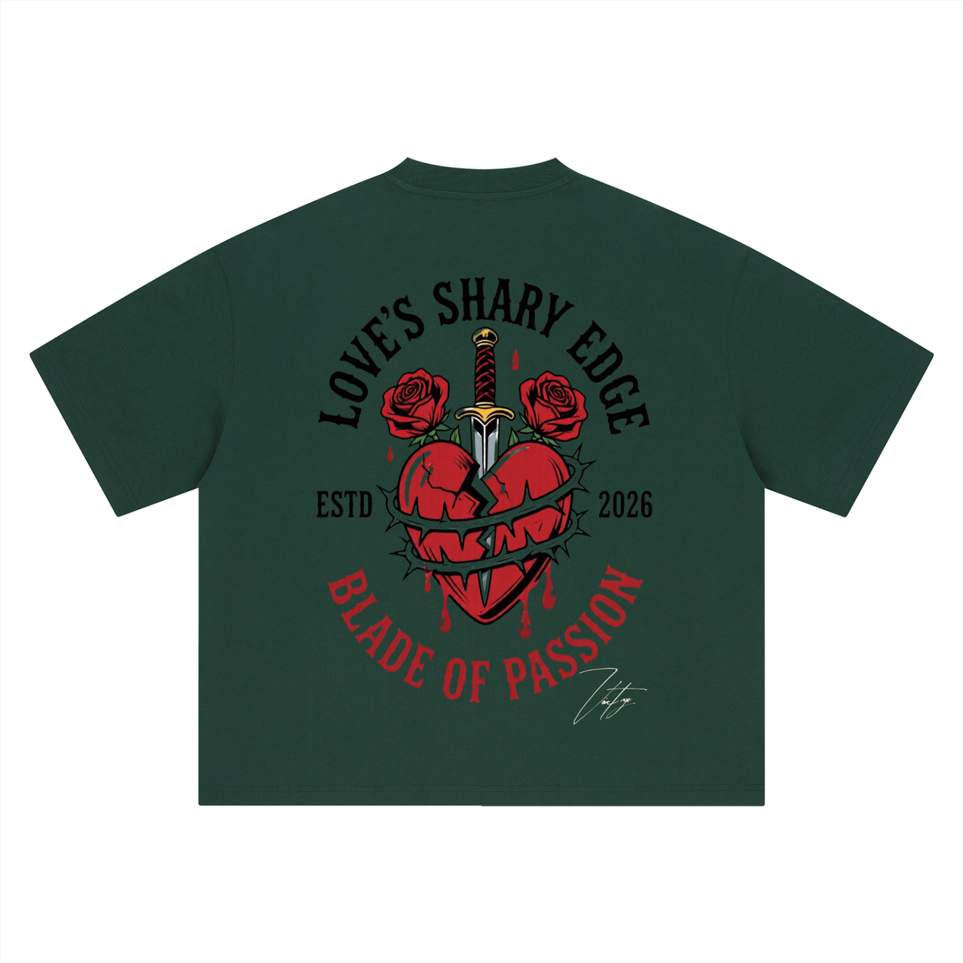 Vintage' Pierced Heart Boxy Oversized T-Shirt
