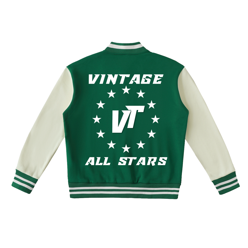 Two-Tone Fleeced Varsity Jacket