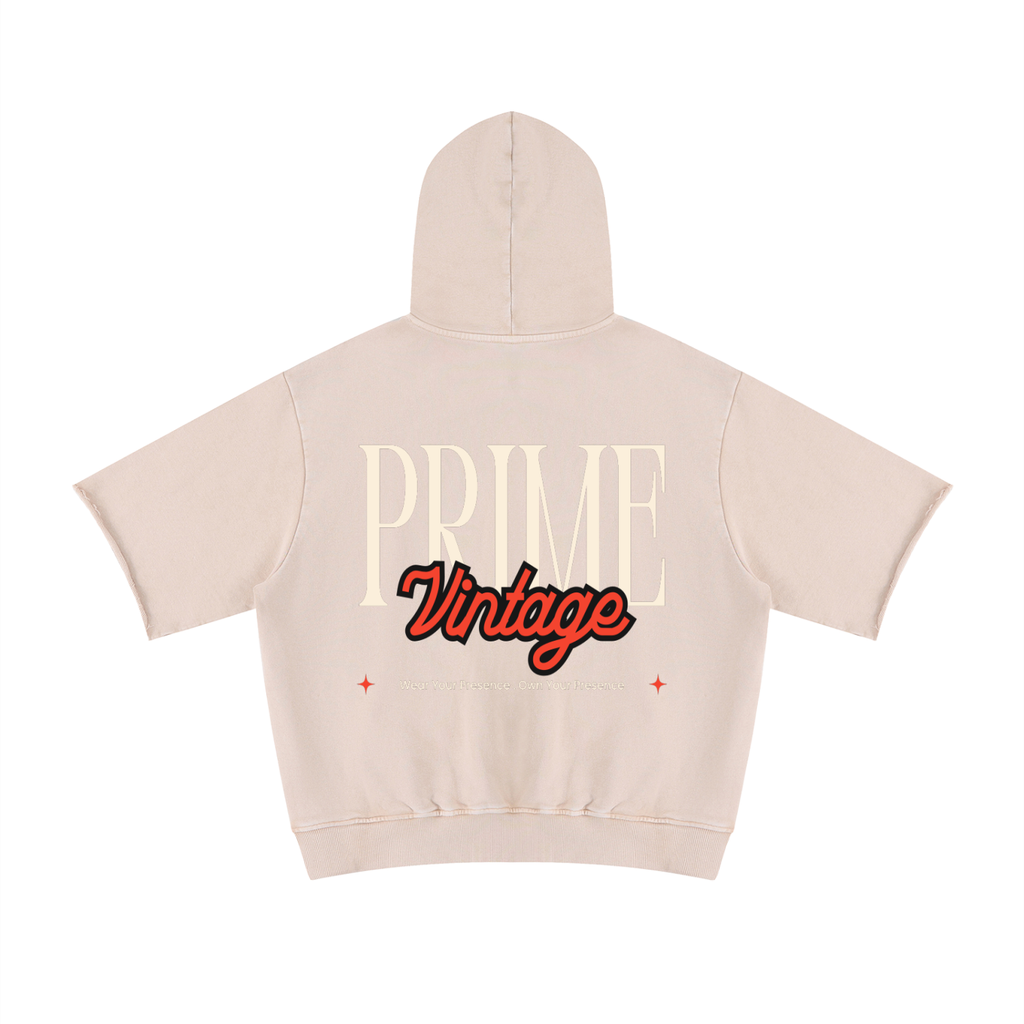 Vintage Unisex Mineral Wash Short Sleeve Hoodie
