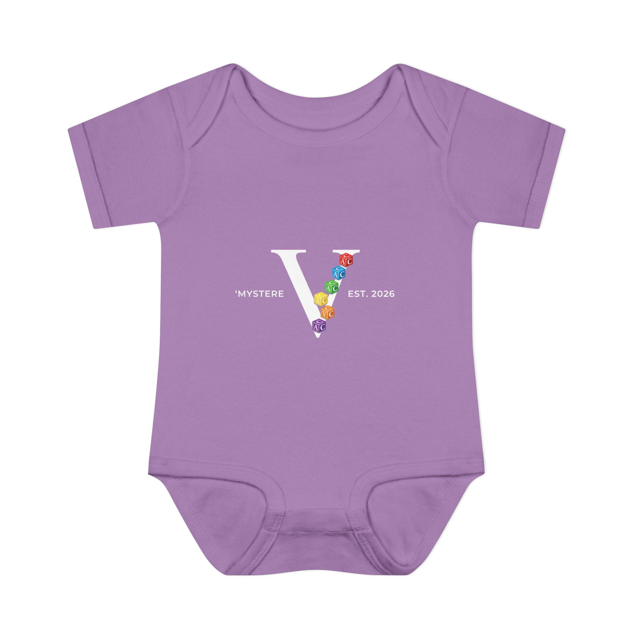 Infant Bodysuit — Colorful Floral 'V' Monogram (Mystere Est. 2026)