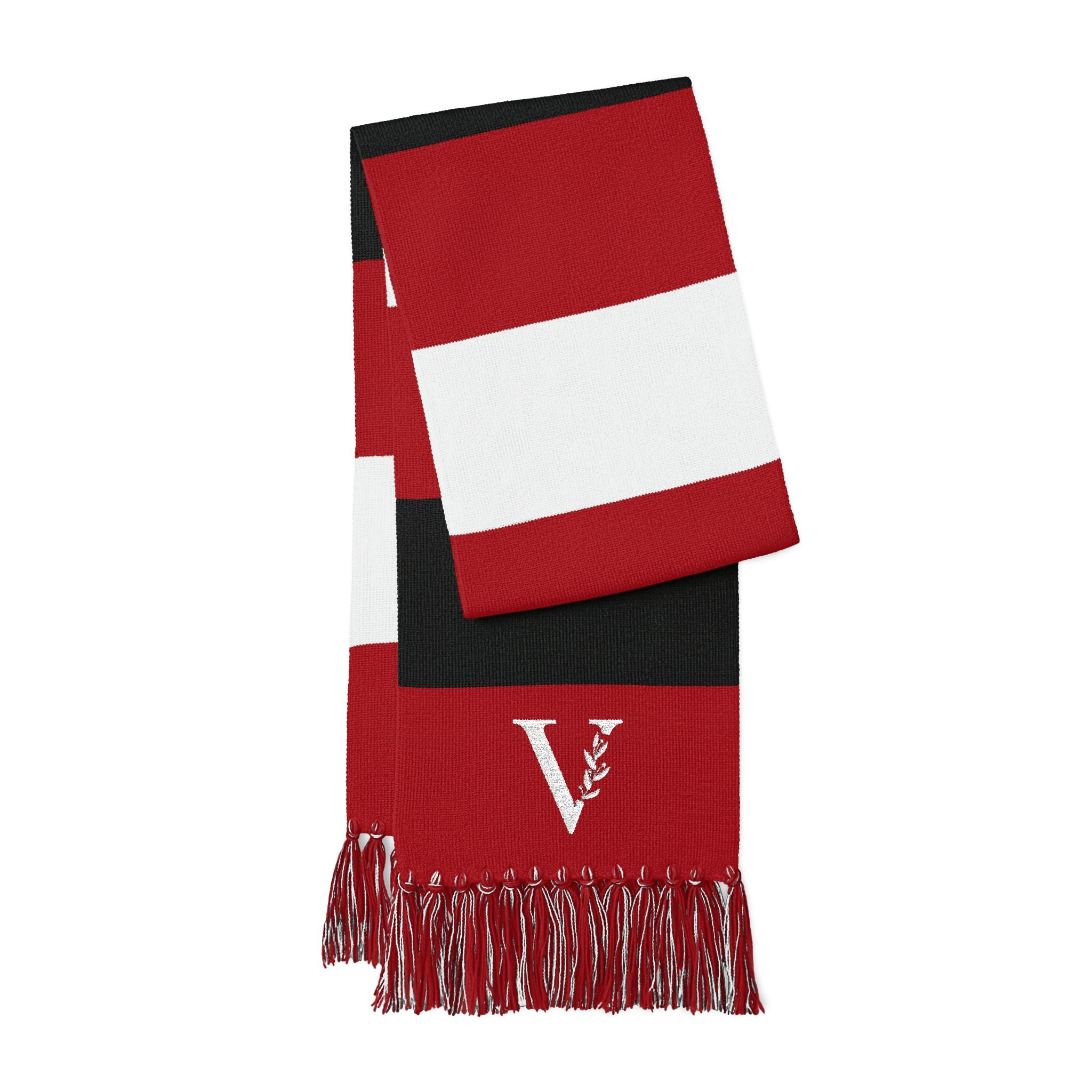Vintagex Striped Embroidered Spectator Scarf