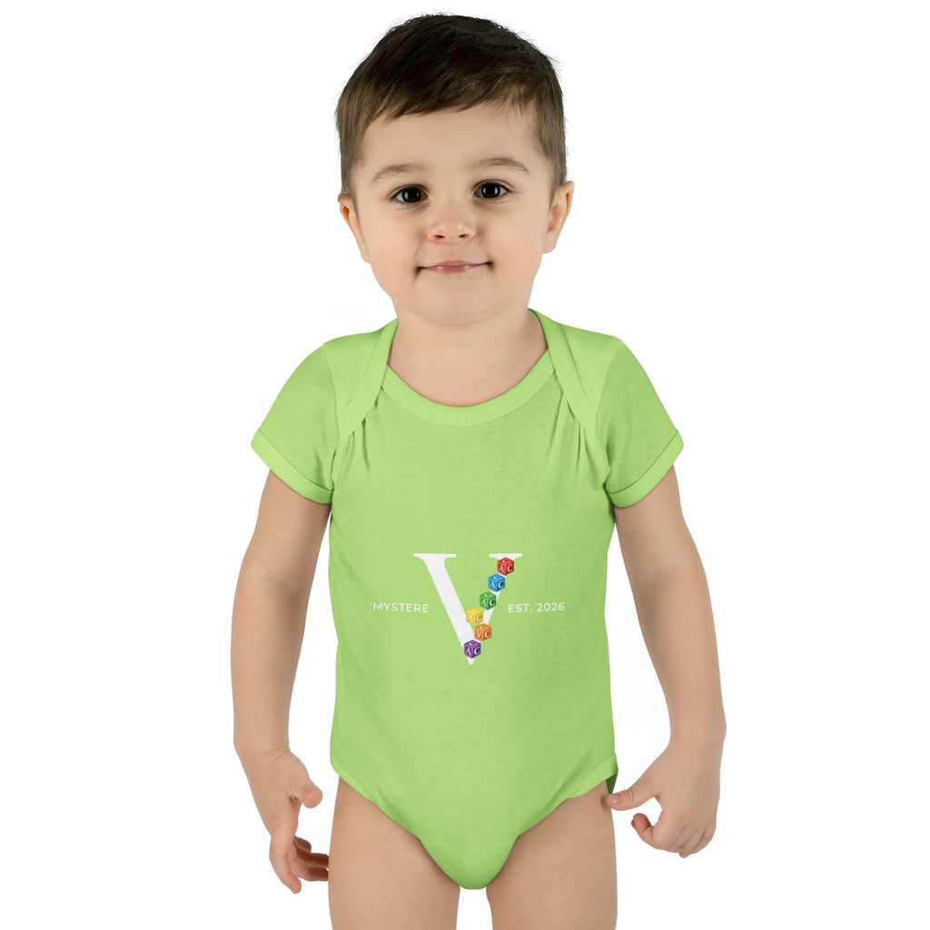 Infant Bodysuit — Colorful Floral 'V' Monogram (Mystere Est. 2026)