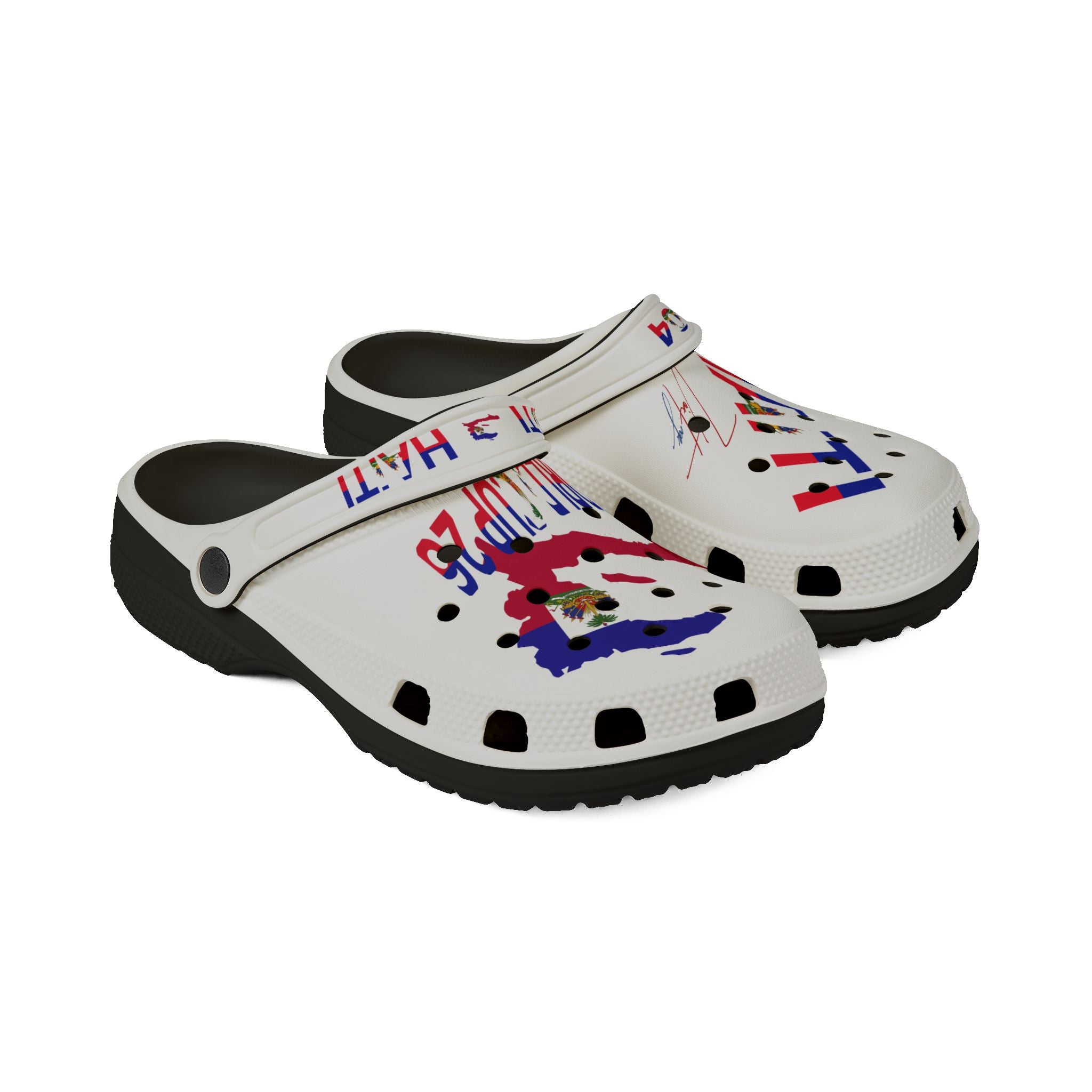Vintage Signature Haiti Flag EVA Foam Clogs — World Cup 26 Inspired