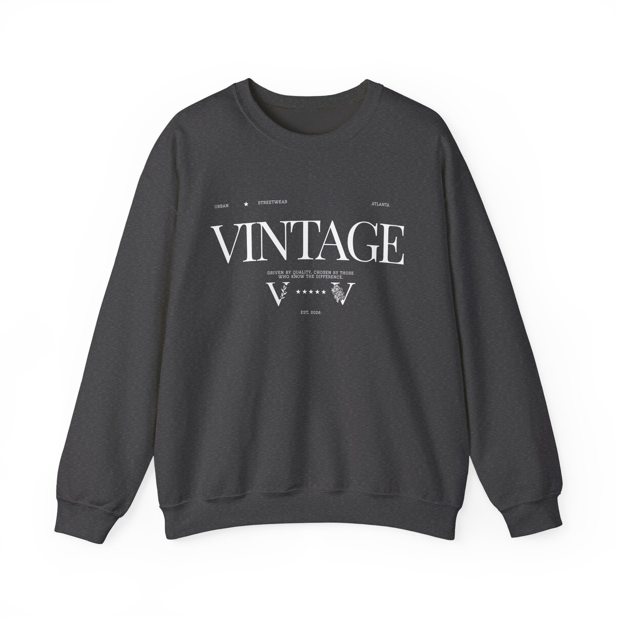 Vintage Crewneck Sweatshirt — Retro 'VINTAGE' Graphic Pullover