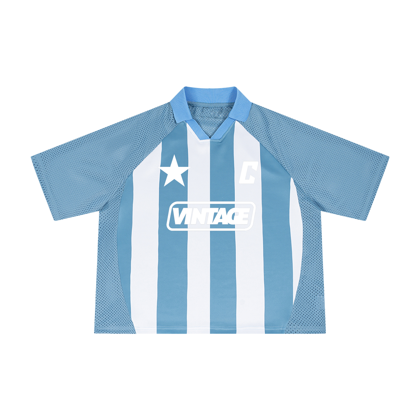 Unisex Striped Mesh Boxy Soccer Jersey