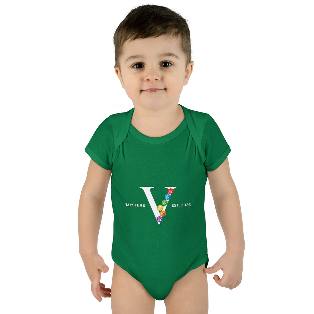 Infant Bodysuit — Colorful Floral 'V' Monogram (Mystere Est. 2026)