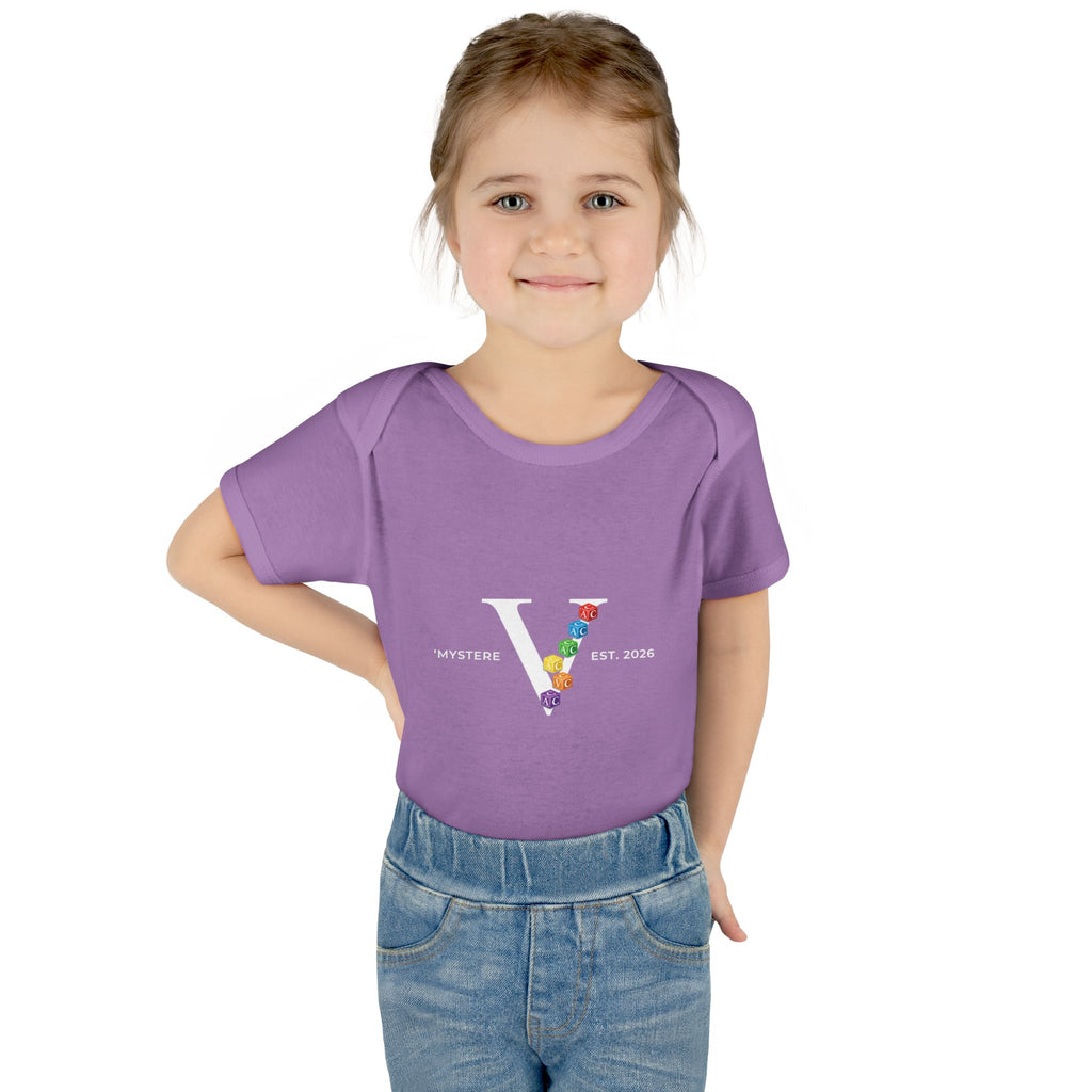 Infant Bodysuit — Colorful Floral 'V' Monogram (Mystere Est. 2026)