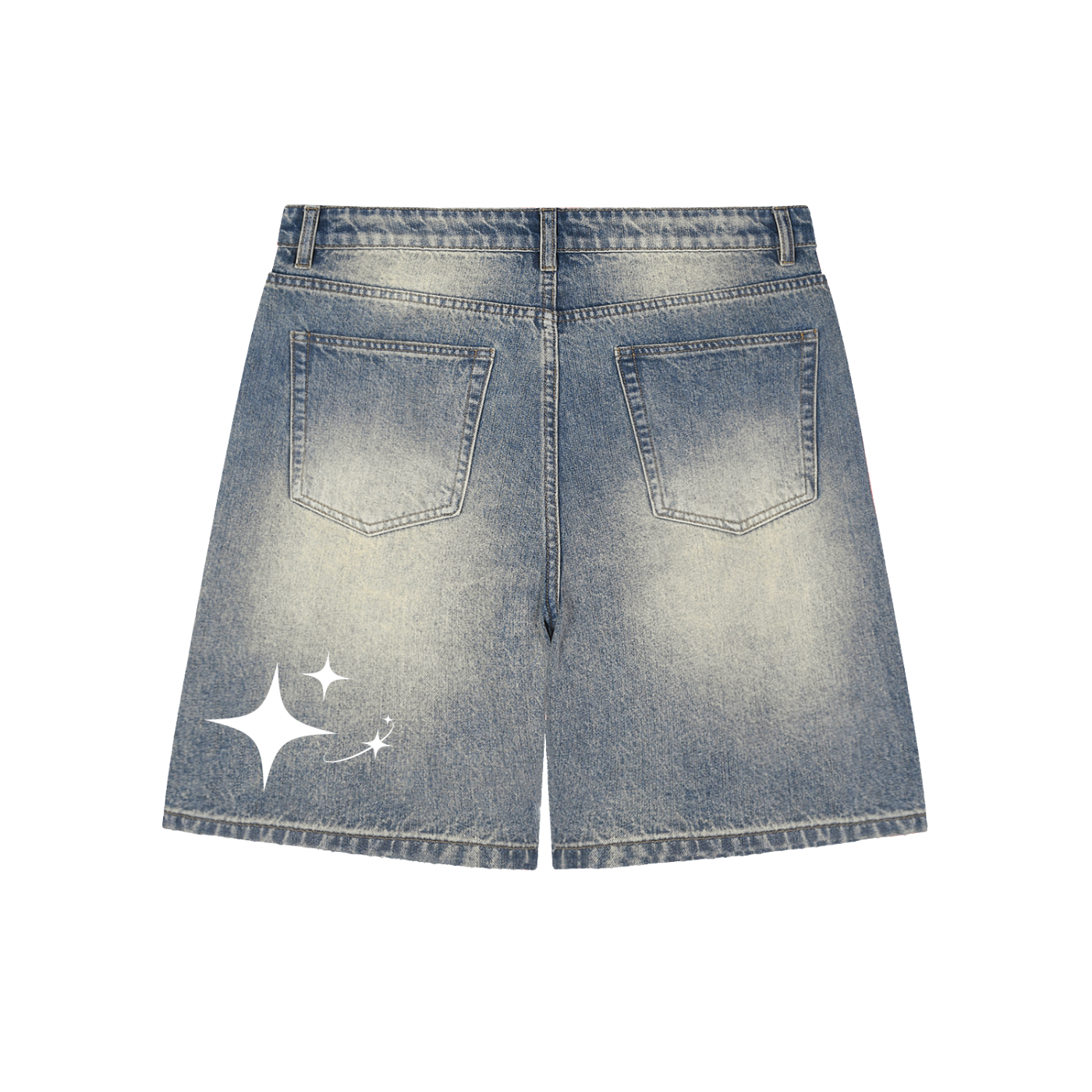 Faded Distressed Baggy Denim Shorts