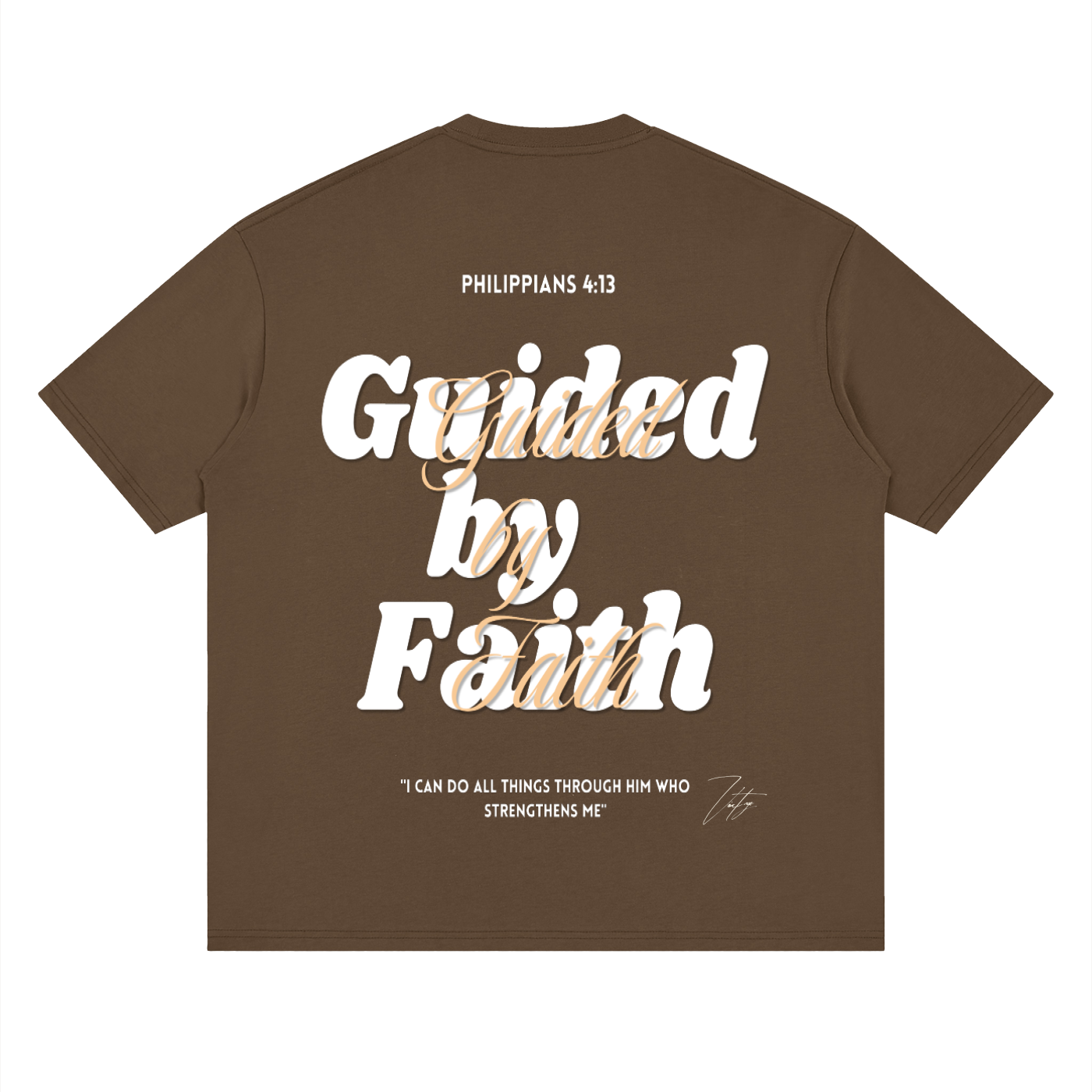 Philippians 4:13, Streetwear Loose Drop Shoulder T-Shirt "Guided by Faith Edition"