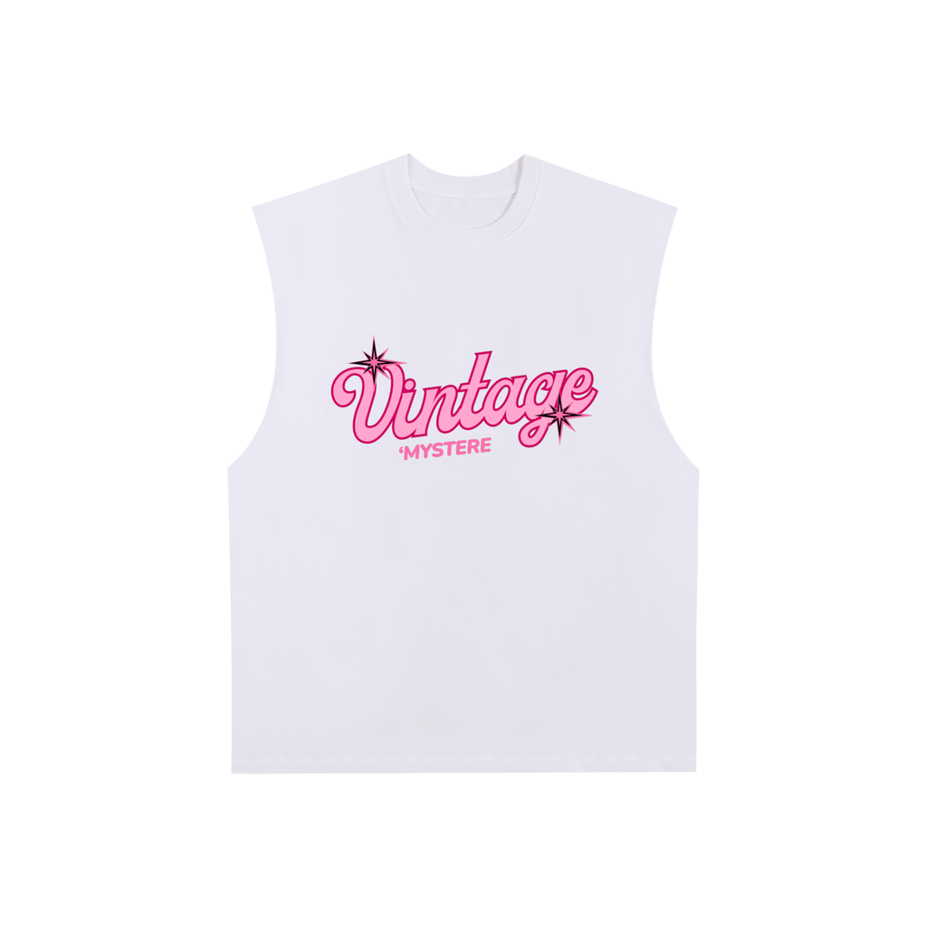Vintage Girl's Club Raw Edge Cotton Tank Top