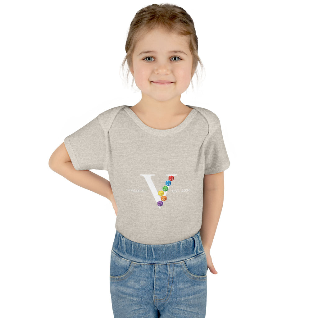 Infant Bodysuit — Colorful Floral 'V' Monogram (Mystere Est. 2026)